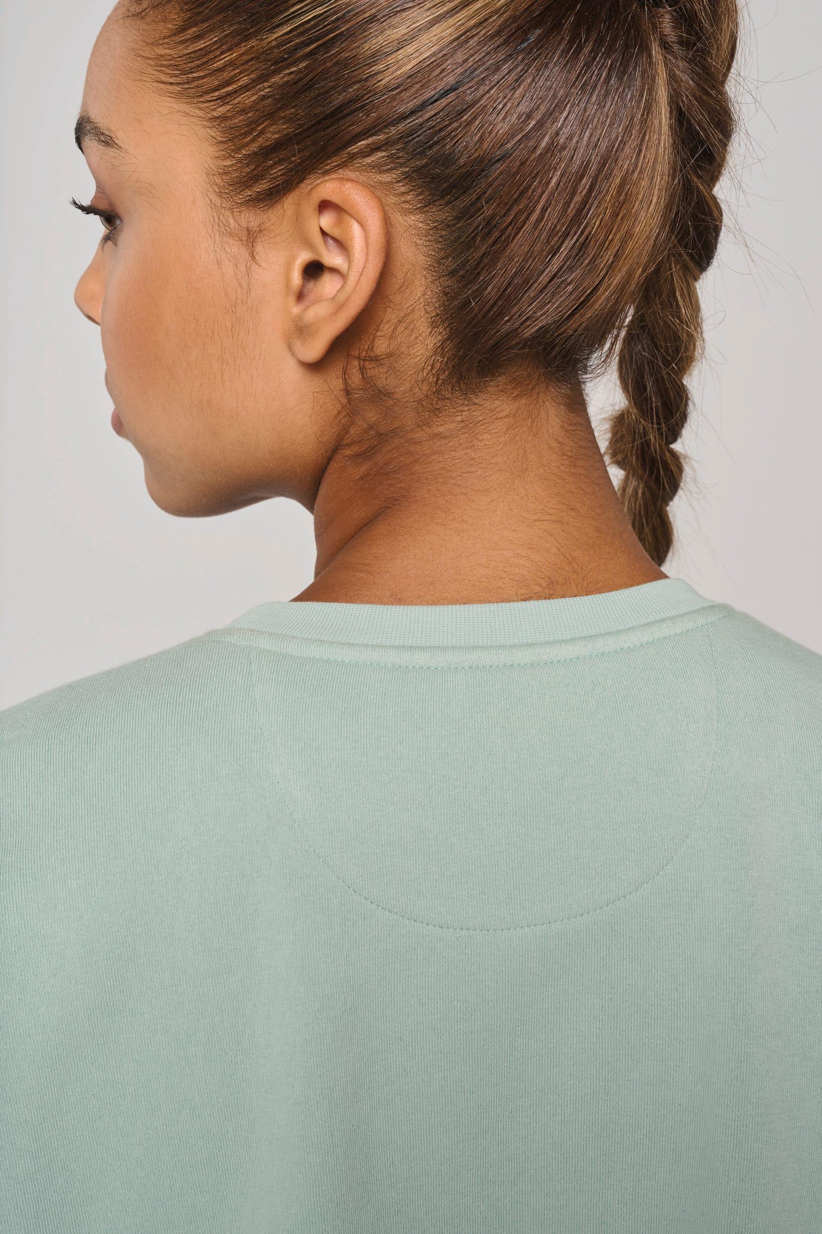 PA394 - Sweat-shirt crop à manches courtes col rond femme - Occifloc