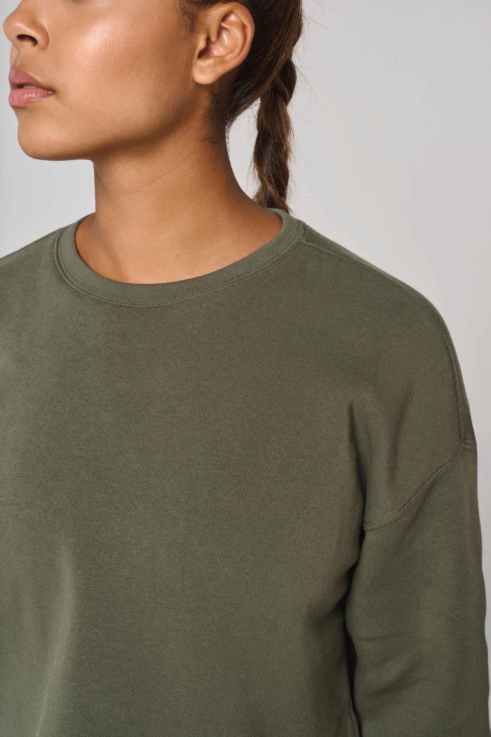 PA395 - Sweat-shirt crop col rond femme - Occifloc