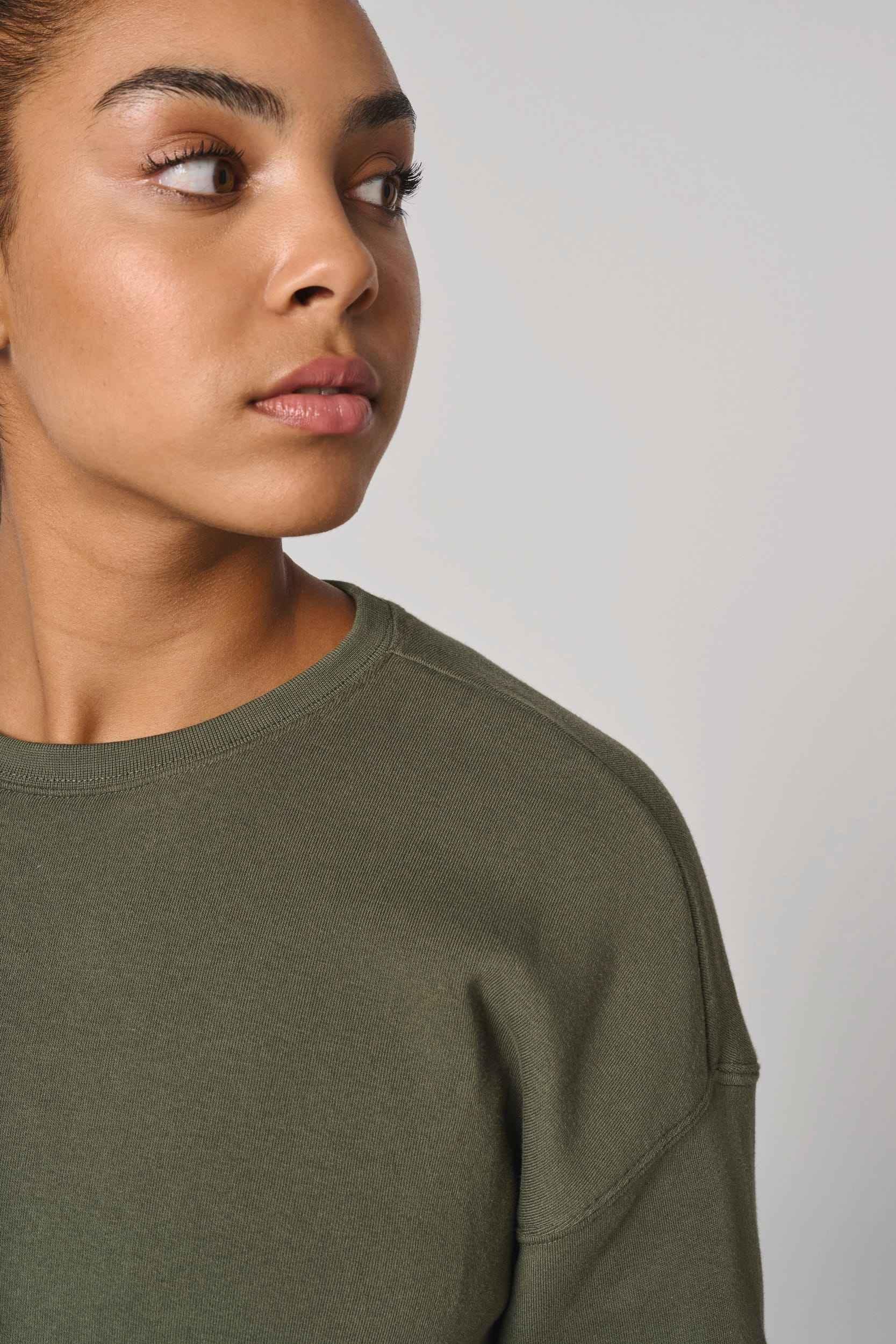 PA395 - Sweat-shirt crop col rond femme - Occifloc