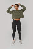 PA395 - Sweat-shirt crop col rond femme - Occifloc