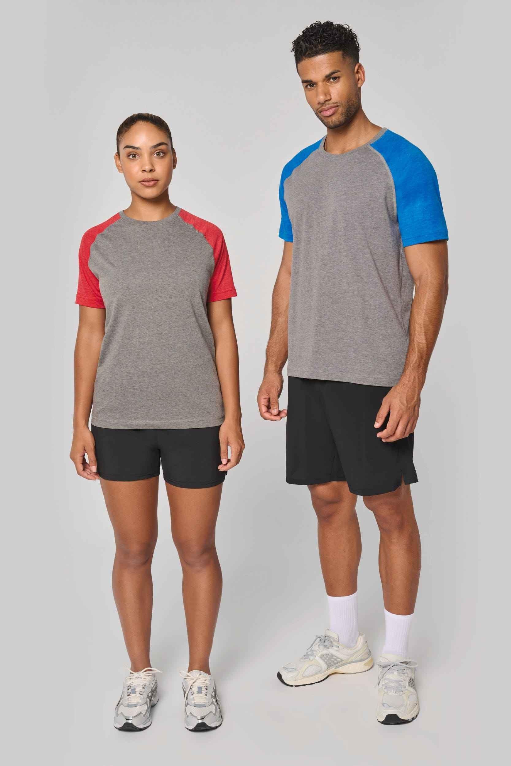 PA4010 - T-shirt triblend bicolore sport manches courtes unisexe - Occifloc