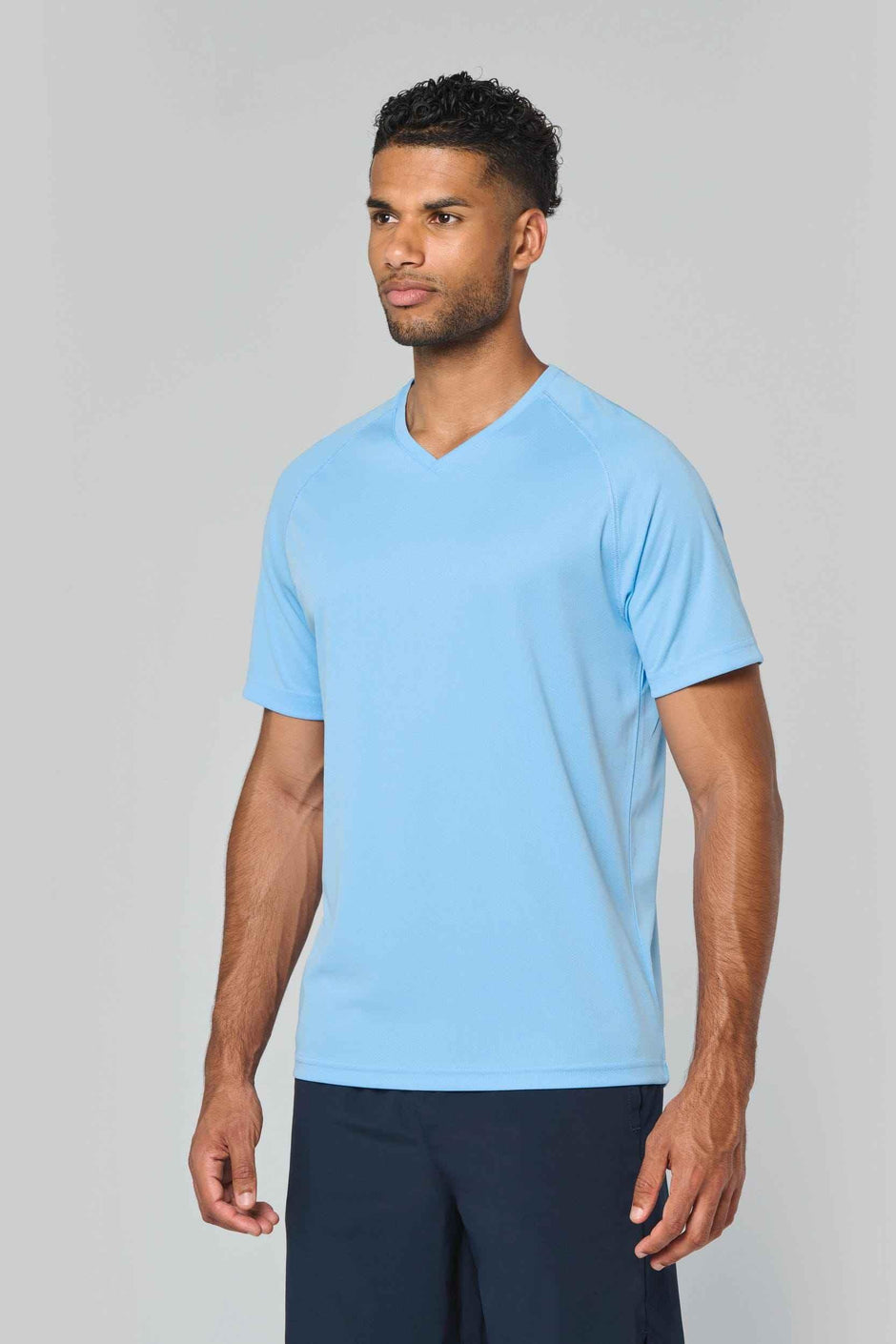 PA476 - T-shirt de sport manches courtes col v homme - Occifloc