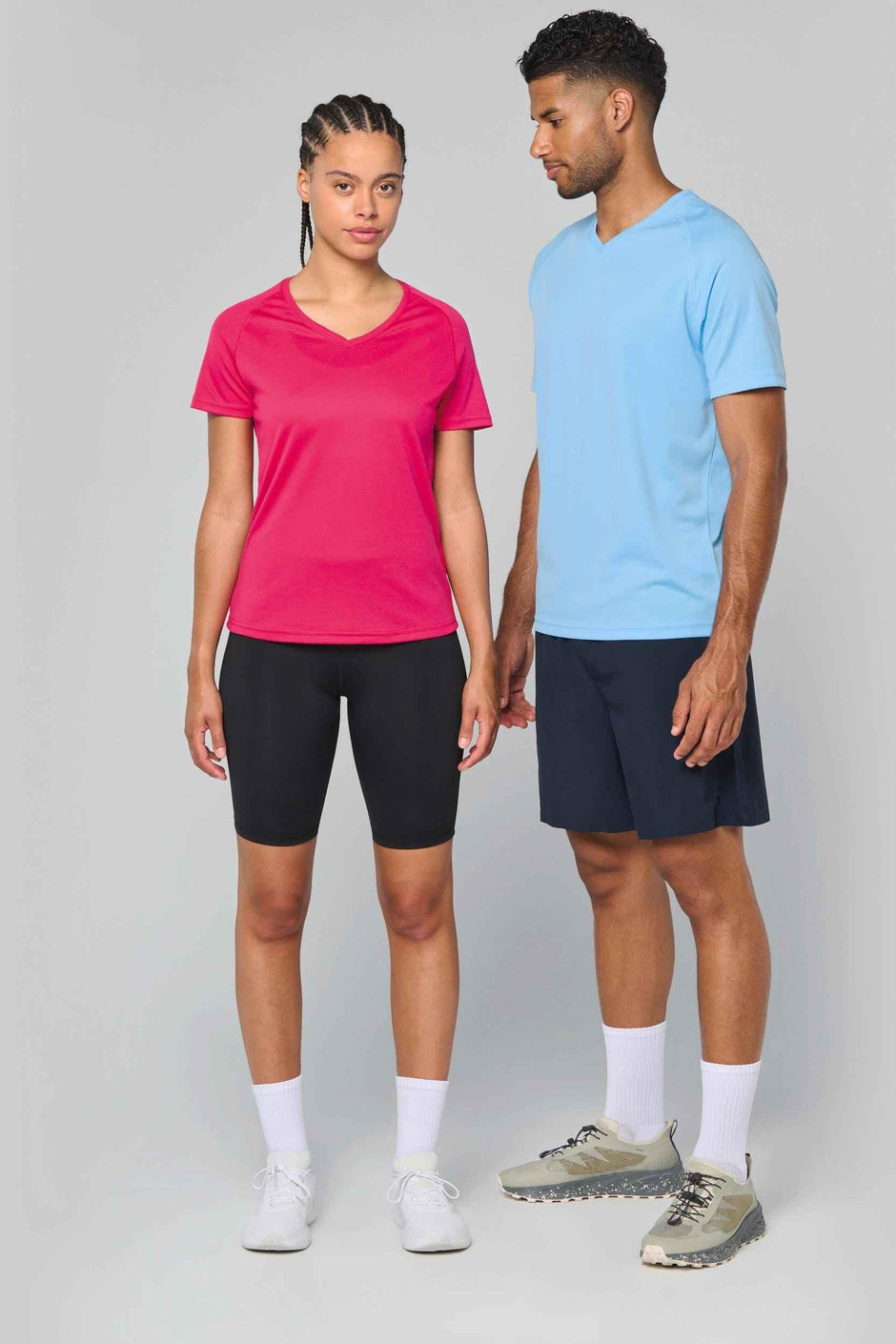 PA476 - T-shirt de sport manches courtes col v homme - Occifloc