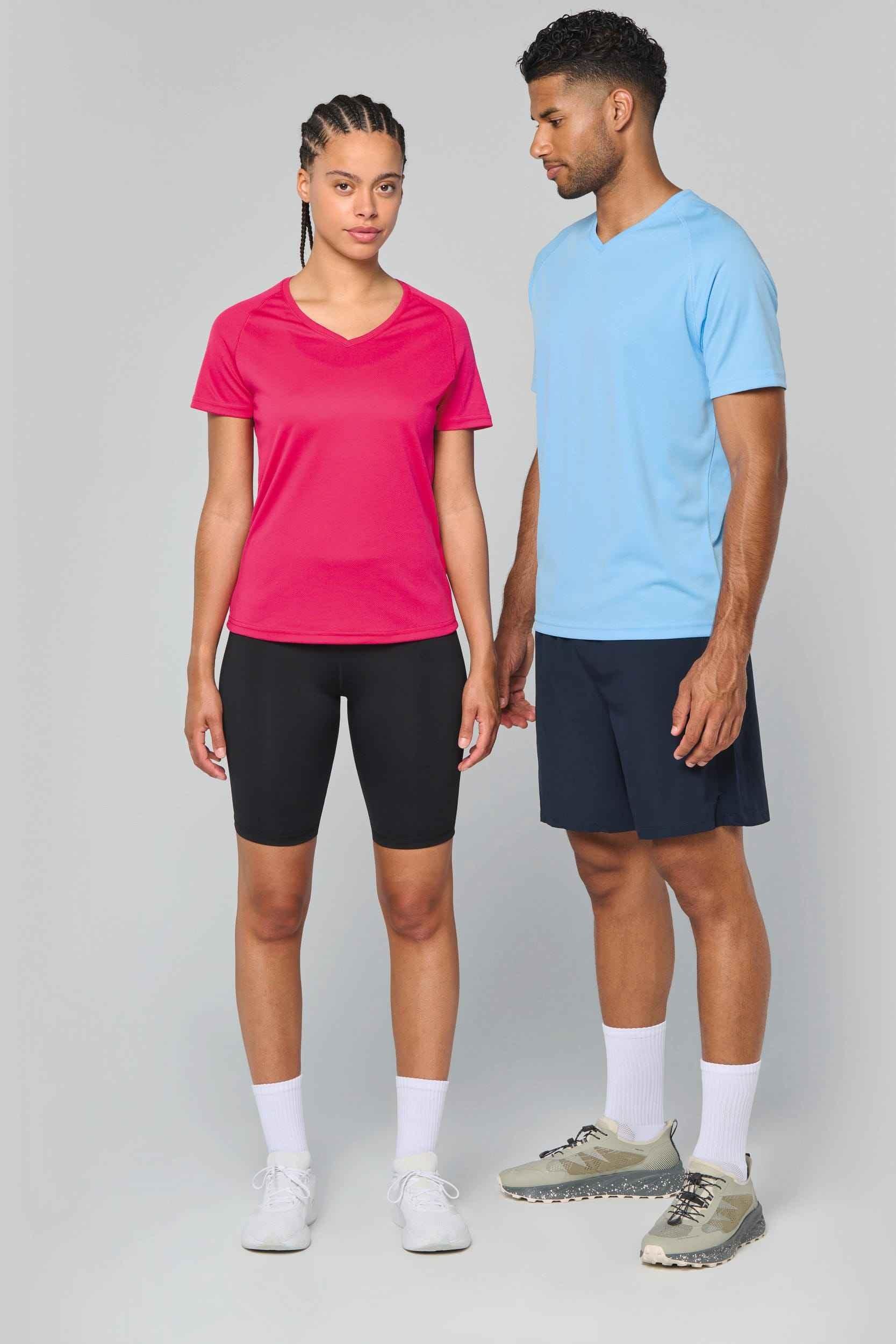 PA477 - T-shirt de sport manches courtes col v femme - Occifloc