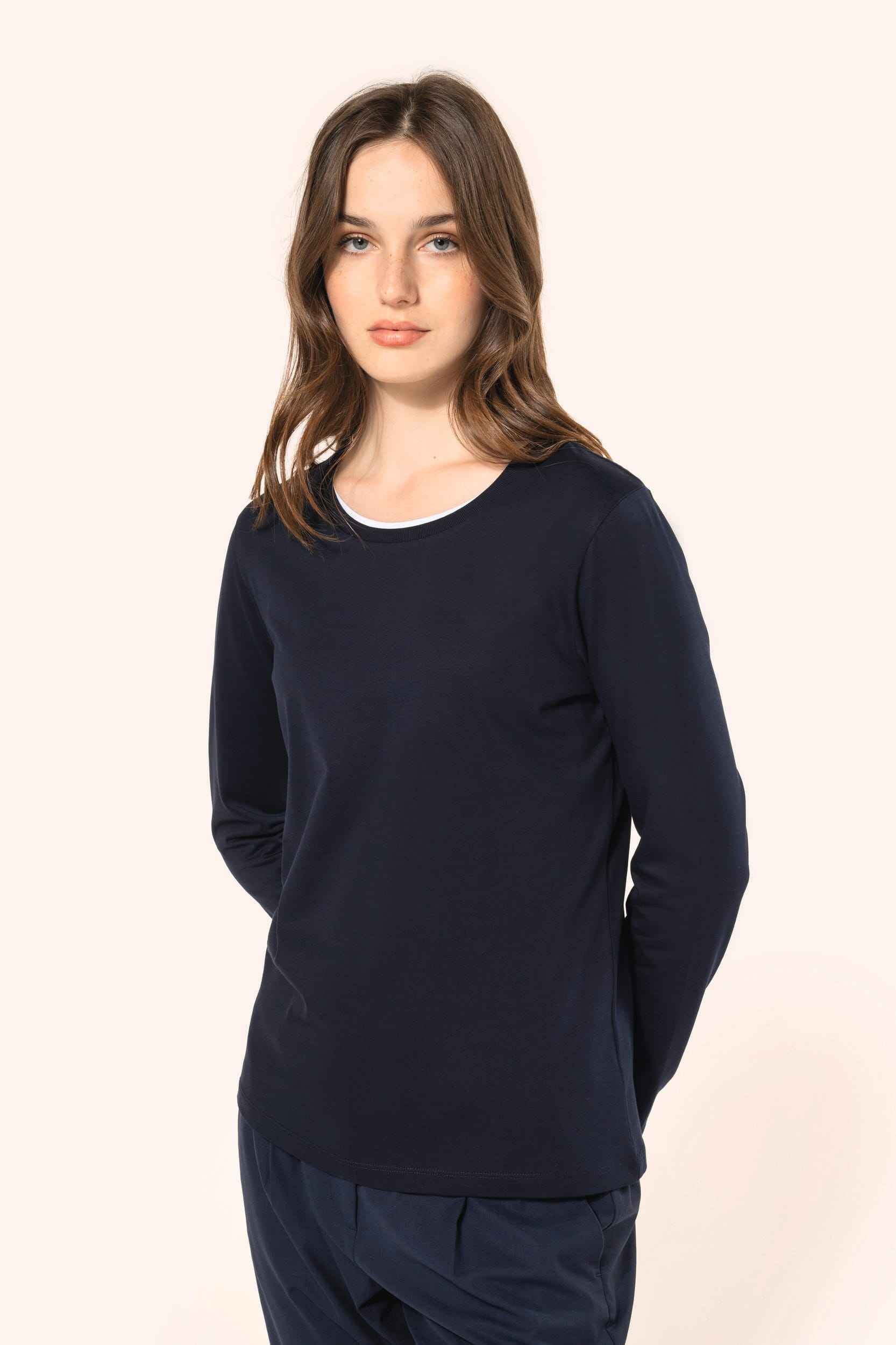 PK303 - T-shirt Supima® col rond manches longues femme