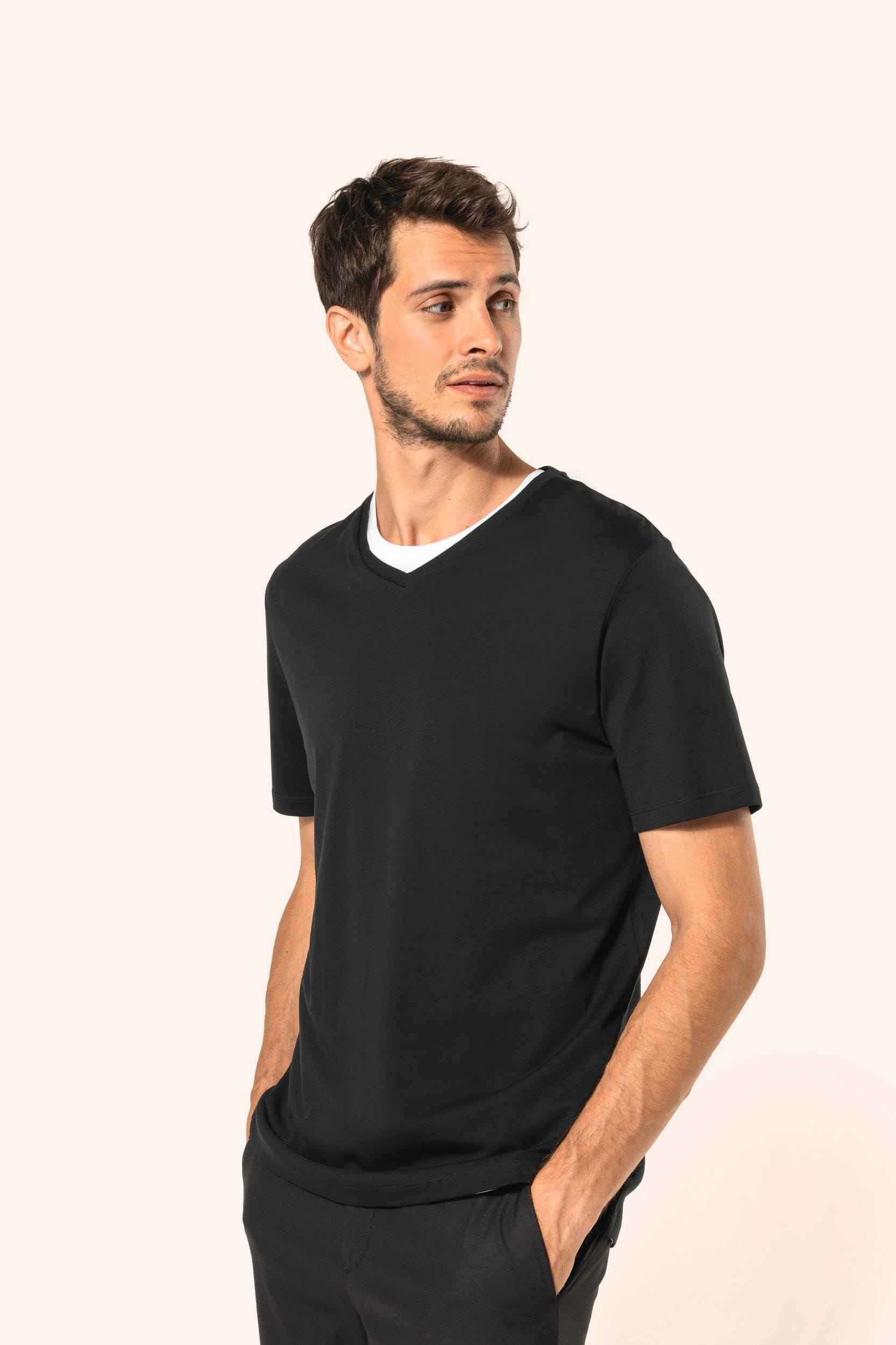 PK304 - T-shirt Supima® col V manches courtes homme - Occifloc