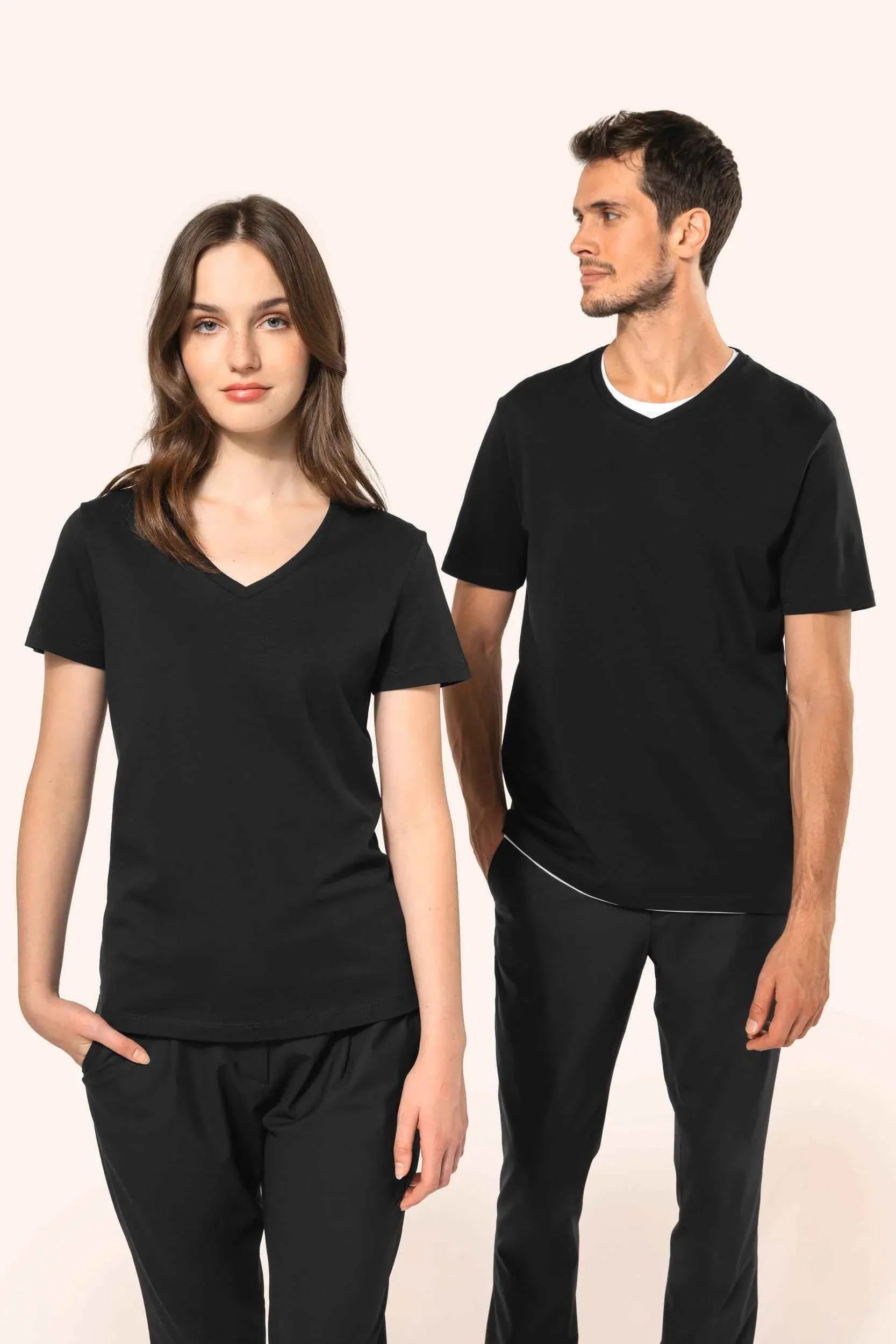 PK304 - T-shirt Supima® col V manches courtes homme - Occifloc