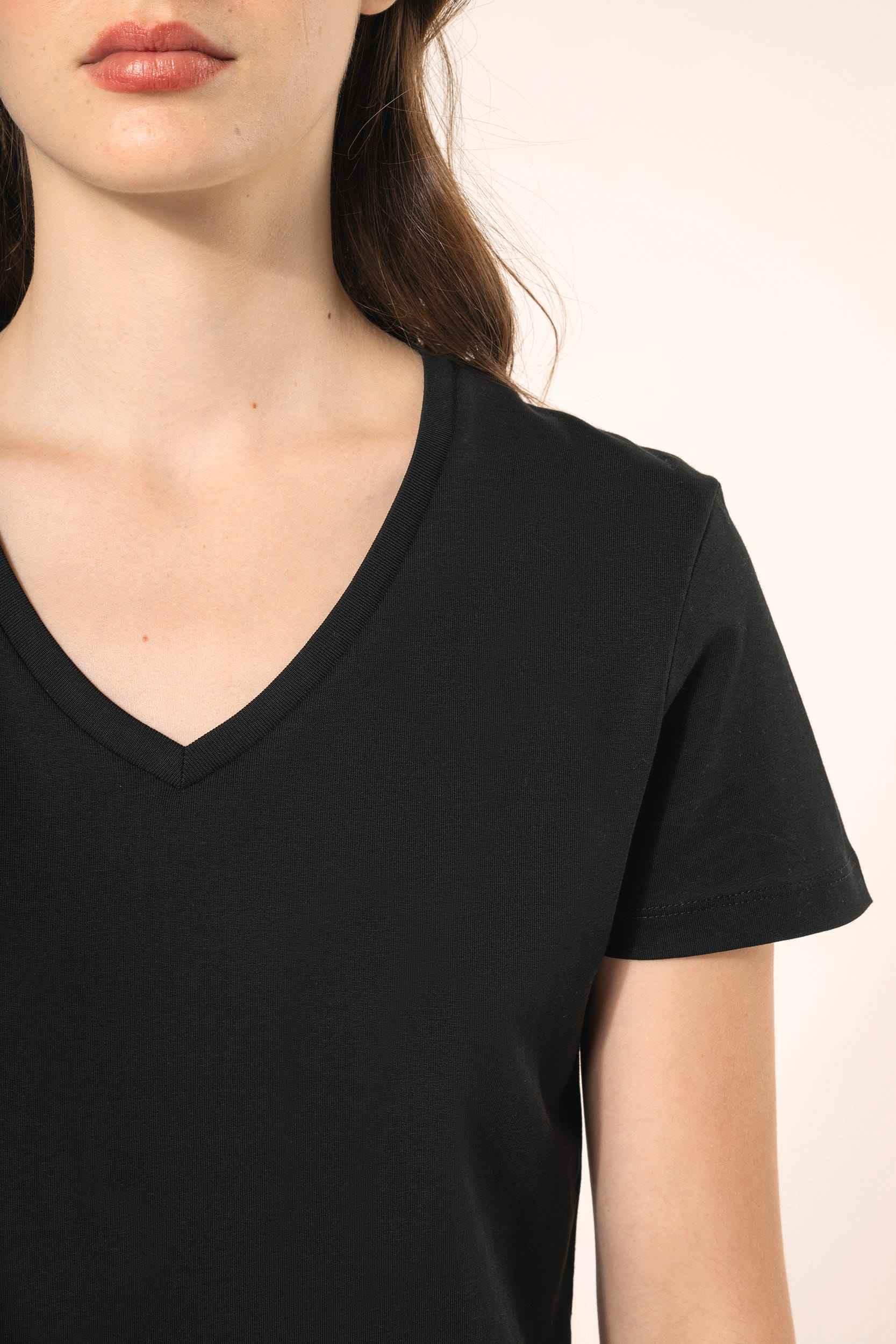 PK305 - T-shirt Supima® col V manches courtes femme - Occifloc