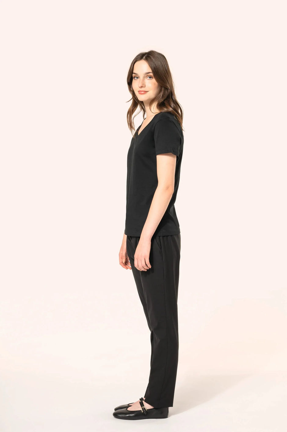 PK305 - T-shirt Supima® col V manches courtes femme - Occifloc