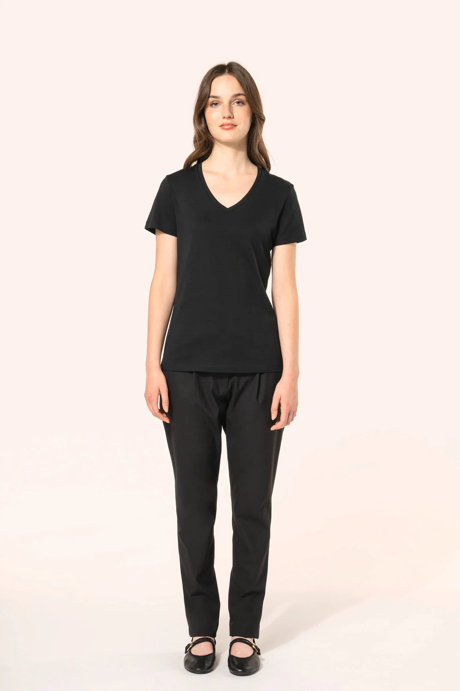 PK305 - T-shirt Supima® col V manches courtes femme - Occifloc