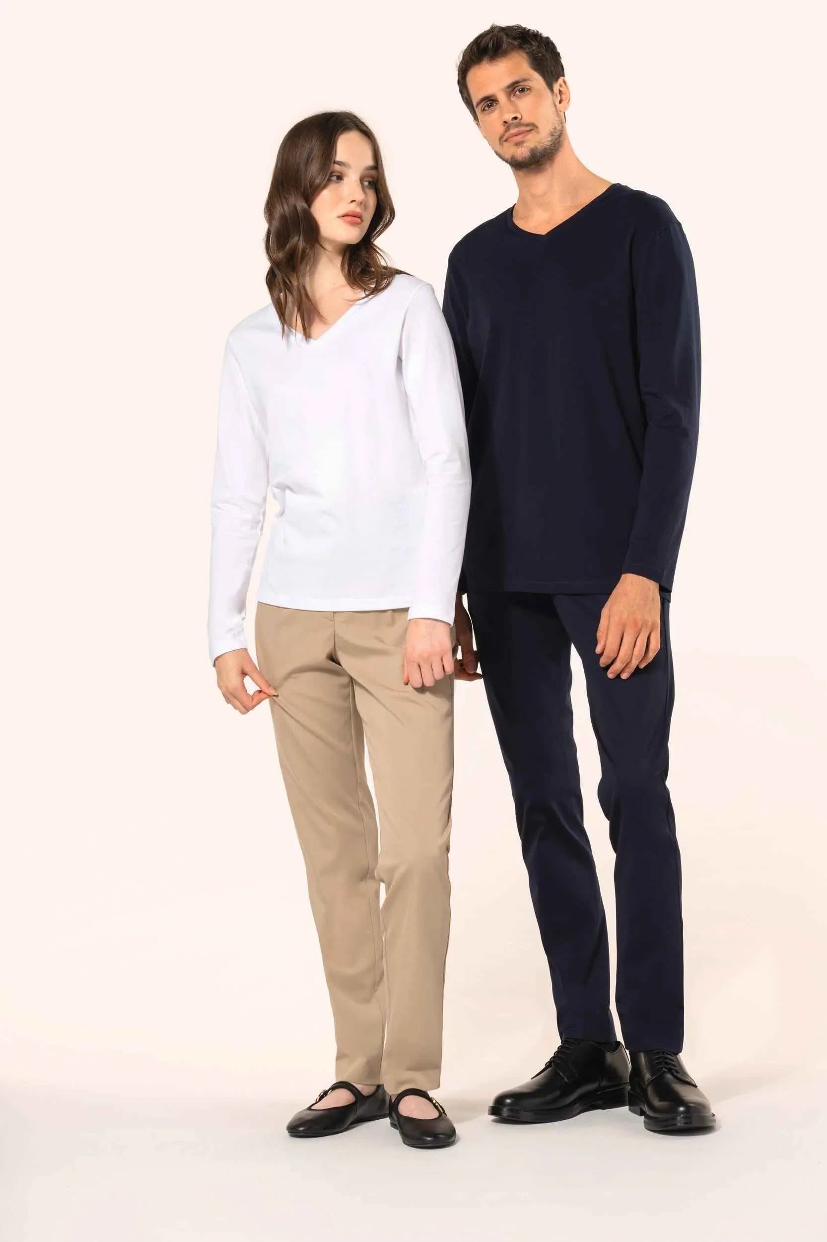 PK307 - T-shirt Supima® col V manches longues femme - Occifloc