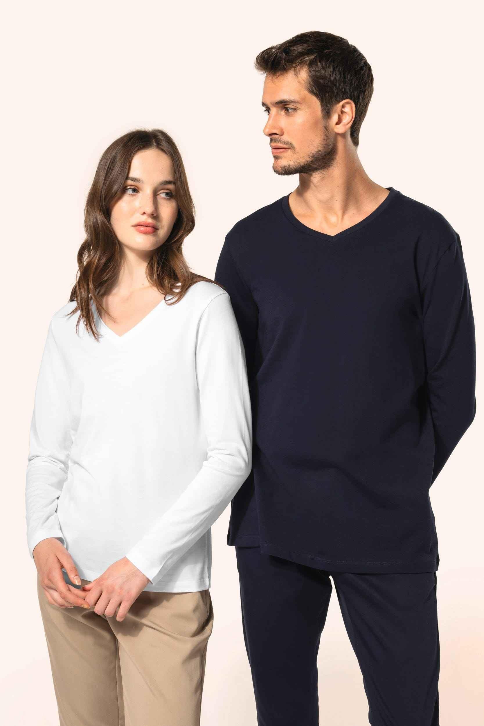 PK306 - T-shirt Supima® col V manches longues homme - Occifloc