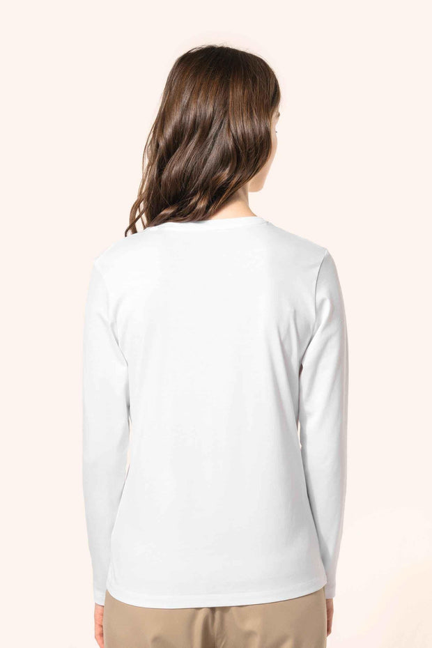 PK307 - T-shirt Supima® col V manches longues femme - Occifloc