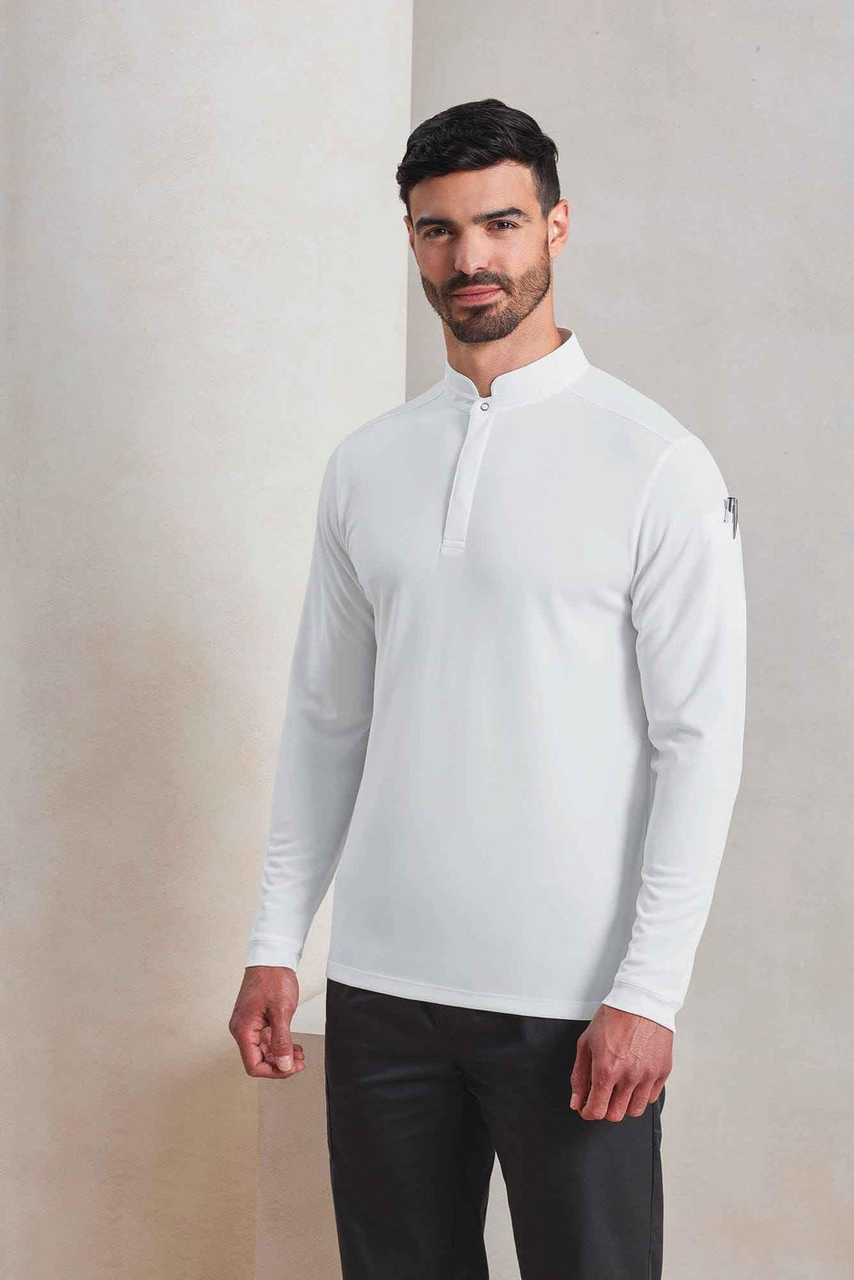 PR647 - Polo de cuisinier Coolchecker Essential à manches longues - Occifloc