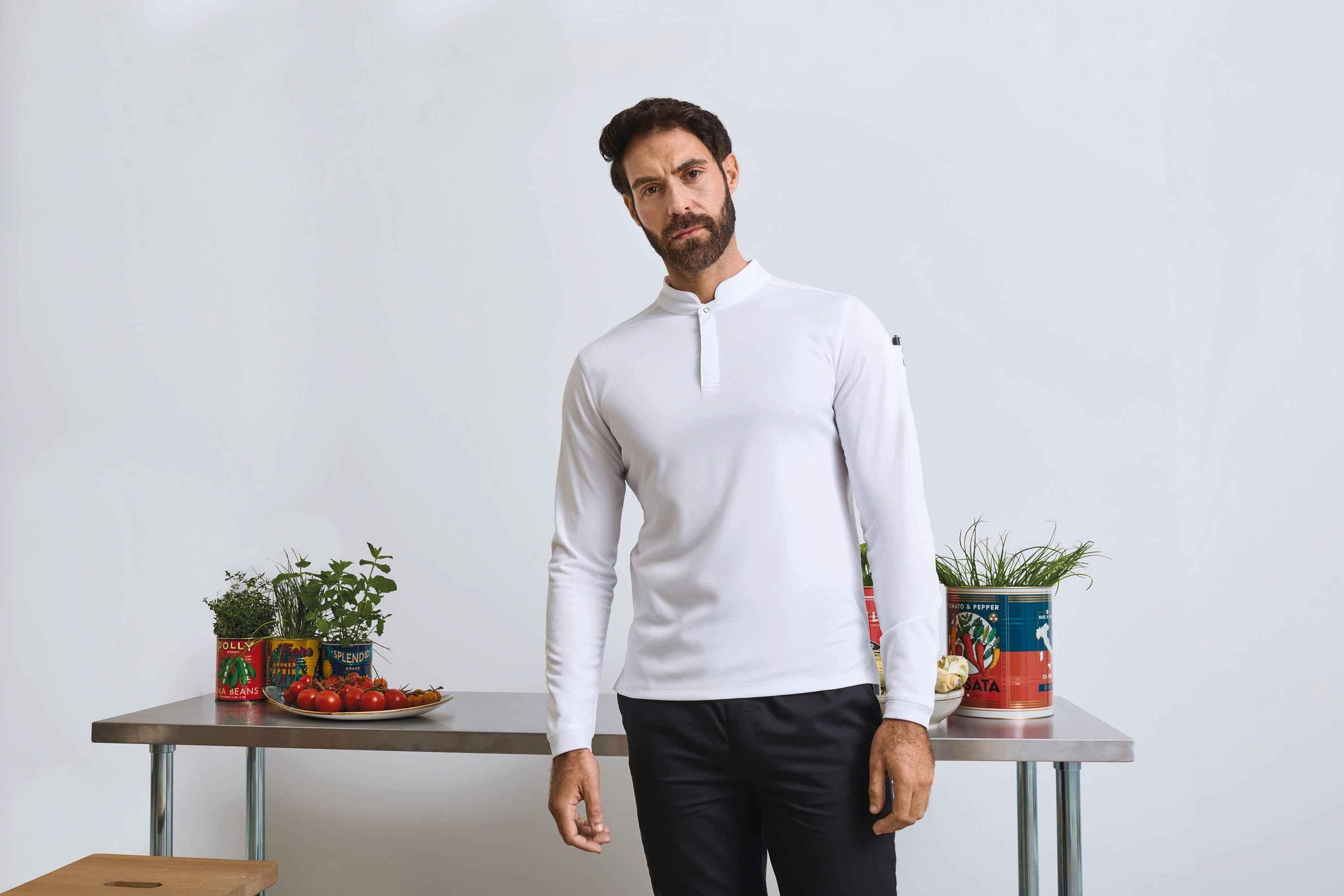 PR647 - Polo de cuisinier Coolchecker Essential à manches longues - Occifloc