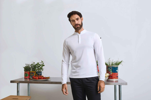 PR647 - Polo de cuisinier Coolchecker Essential à manches longues - Occifloc