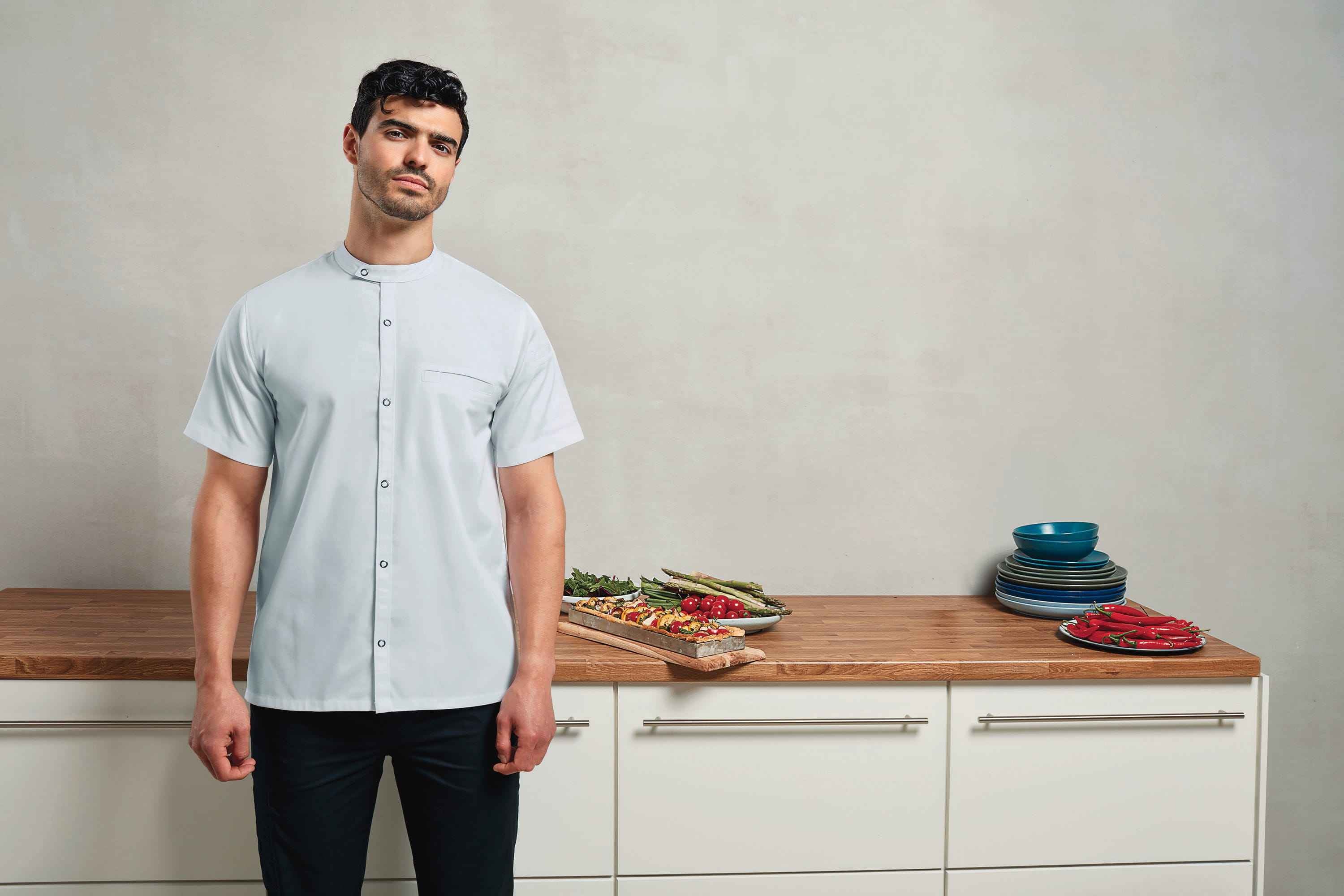 PR904 - Veste chef cuisinier manches courtes Premier