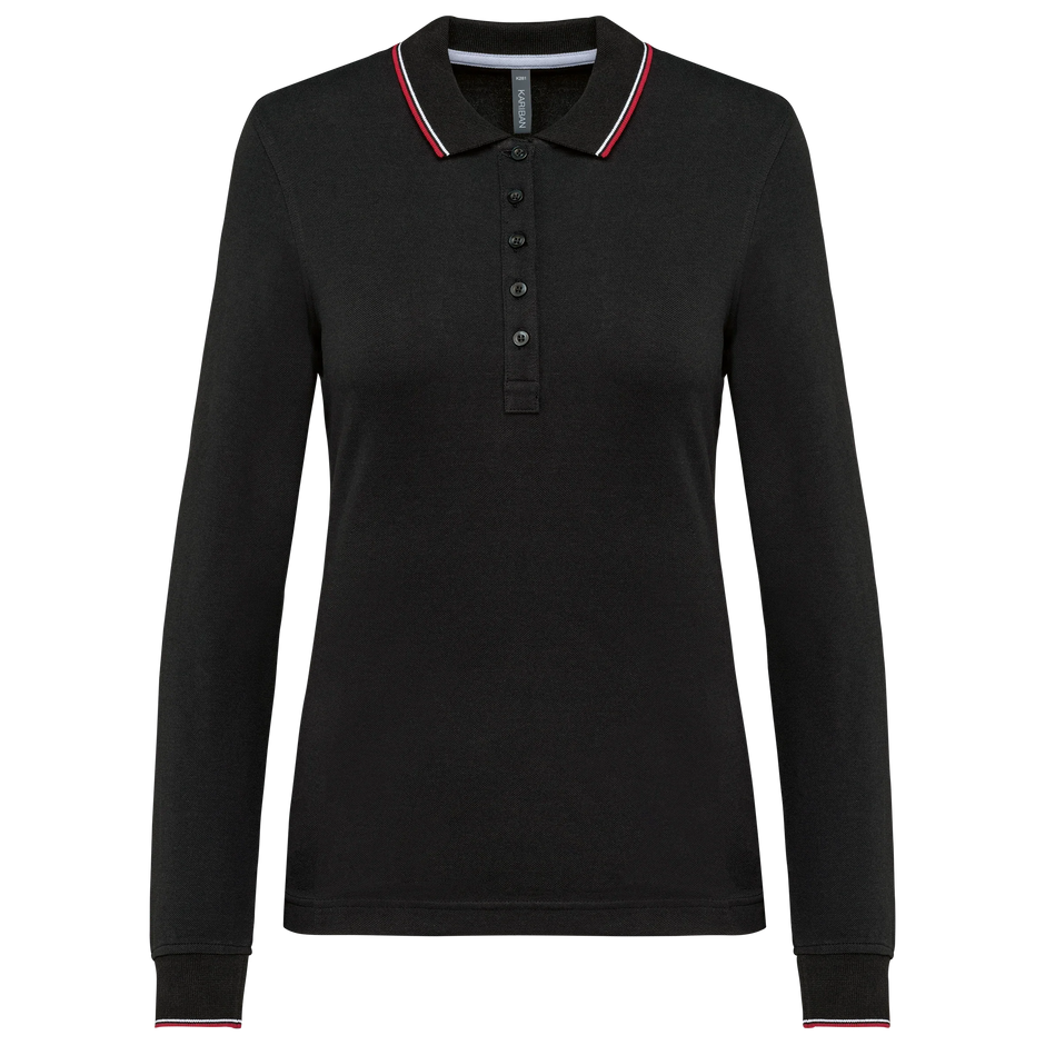 K281 - Polo maille piquée manches longues femme - Occifloc