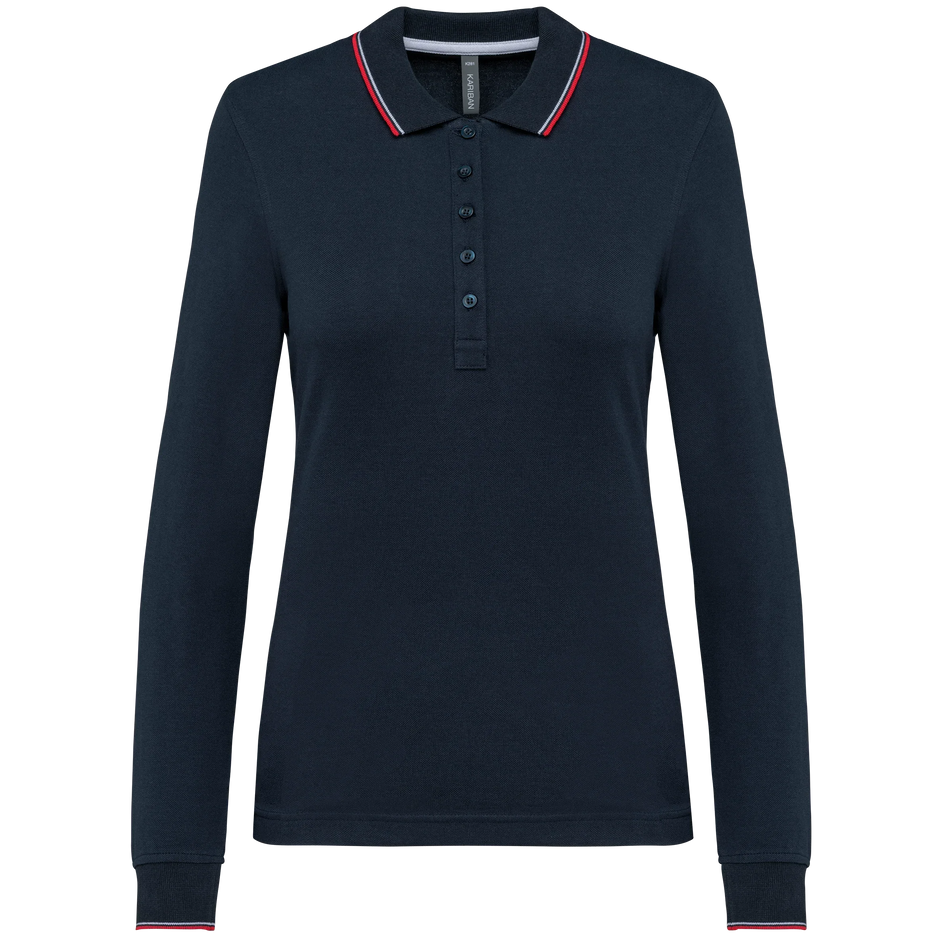 K281 - Polo maille piquée manches longues femme - Occifloc