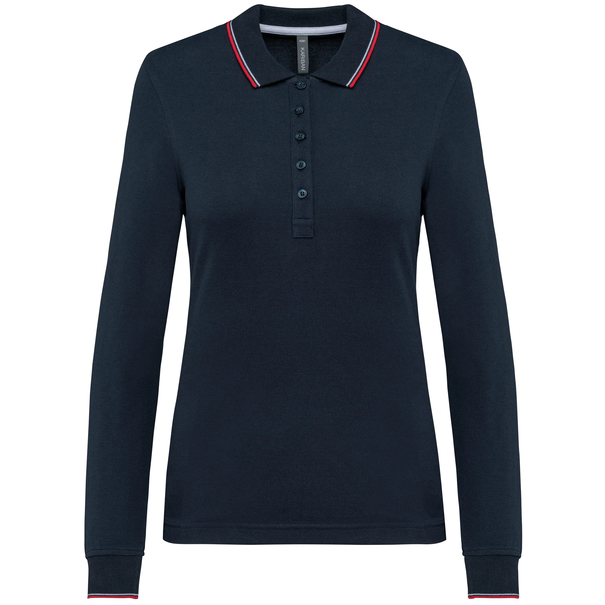 K281 - Polo maille piquée manches longues femme - Occifloc