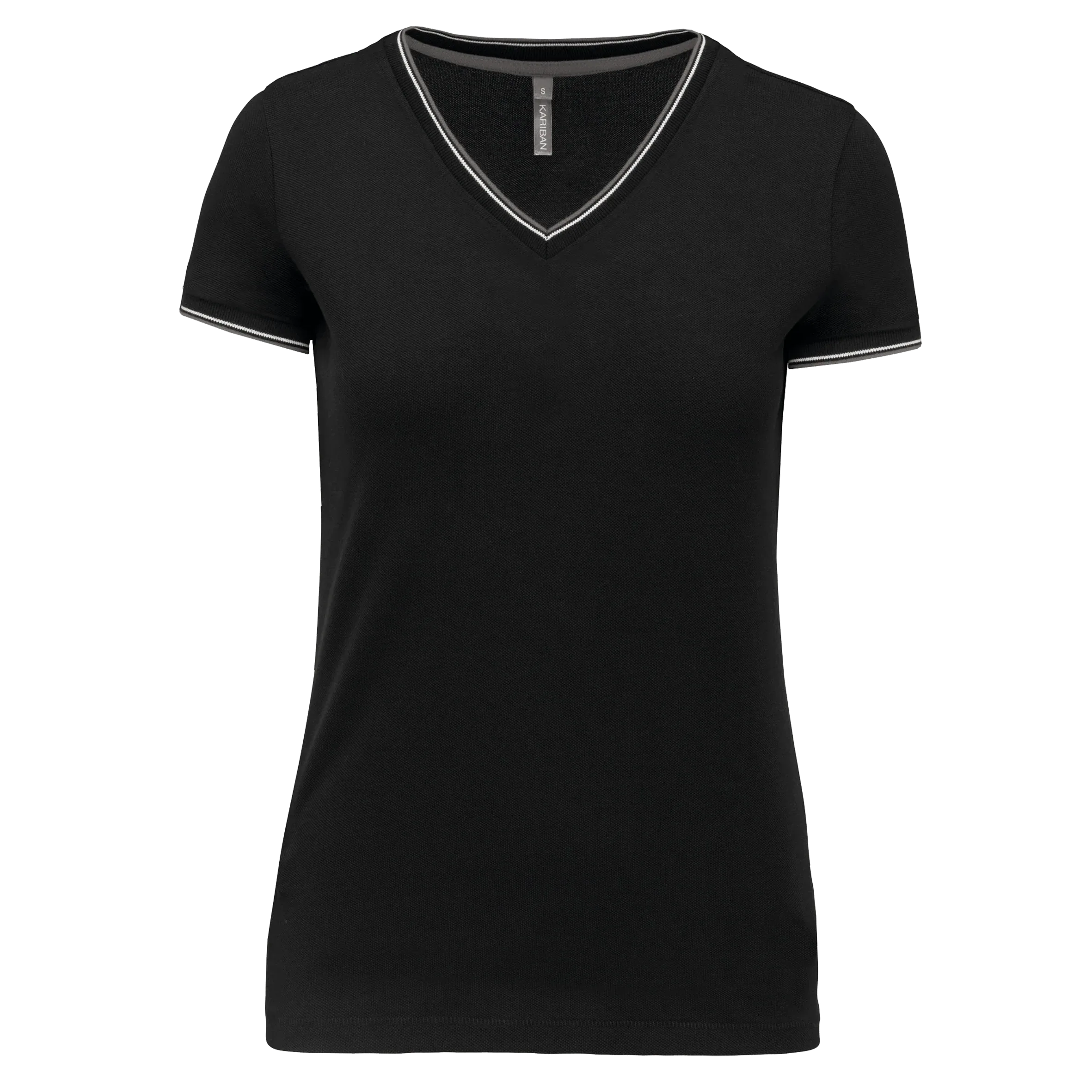 K394 - T-shirt maille piquée col V femme - Occifloc