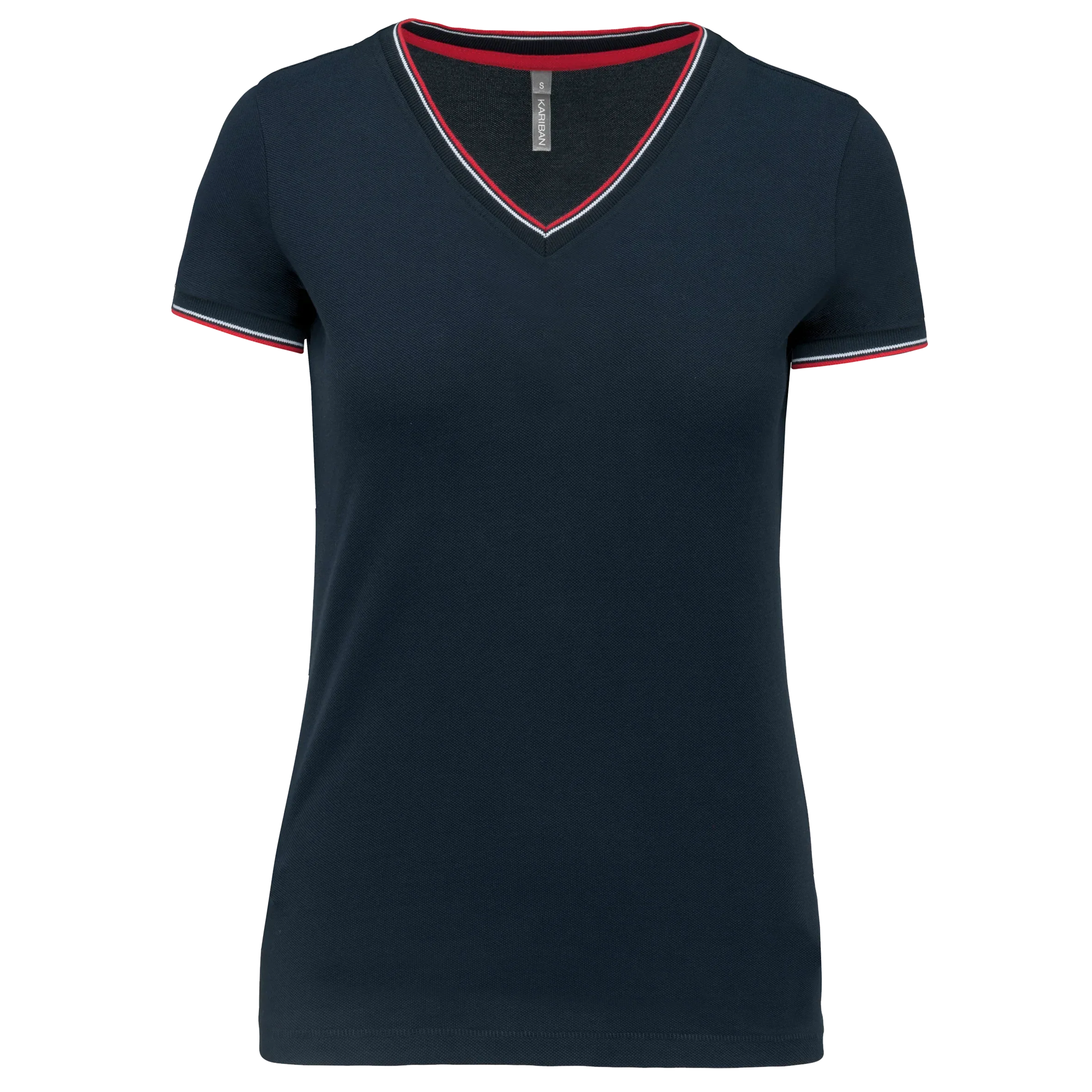 K394 - T-shirt maille piquée col V femme - Occifloc