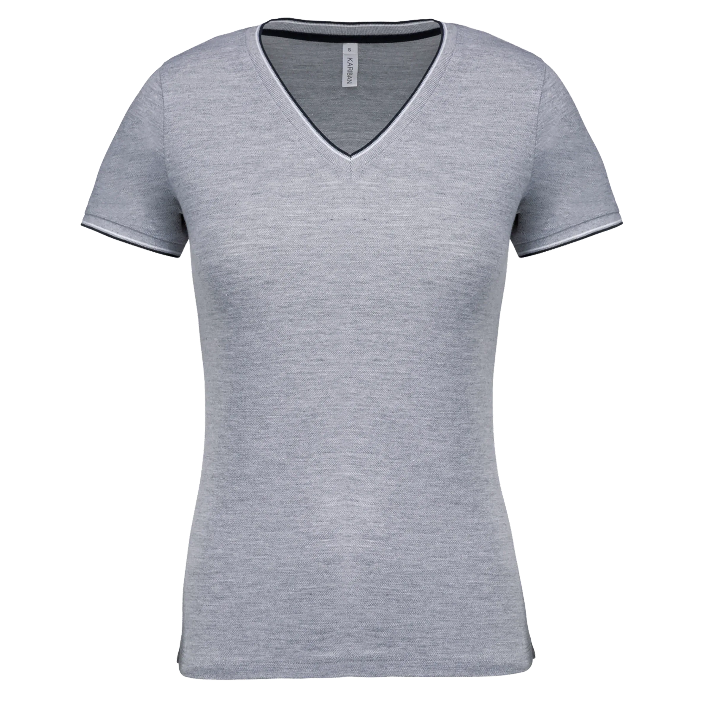 K394 - T-shirt maille piquée col V femme - Occifloc