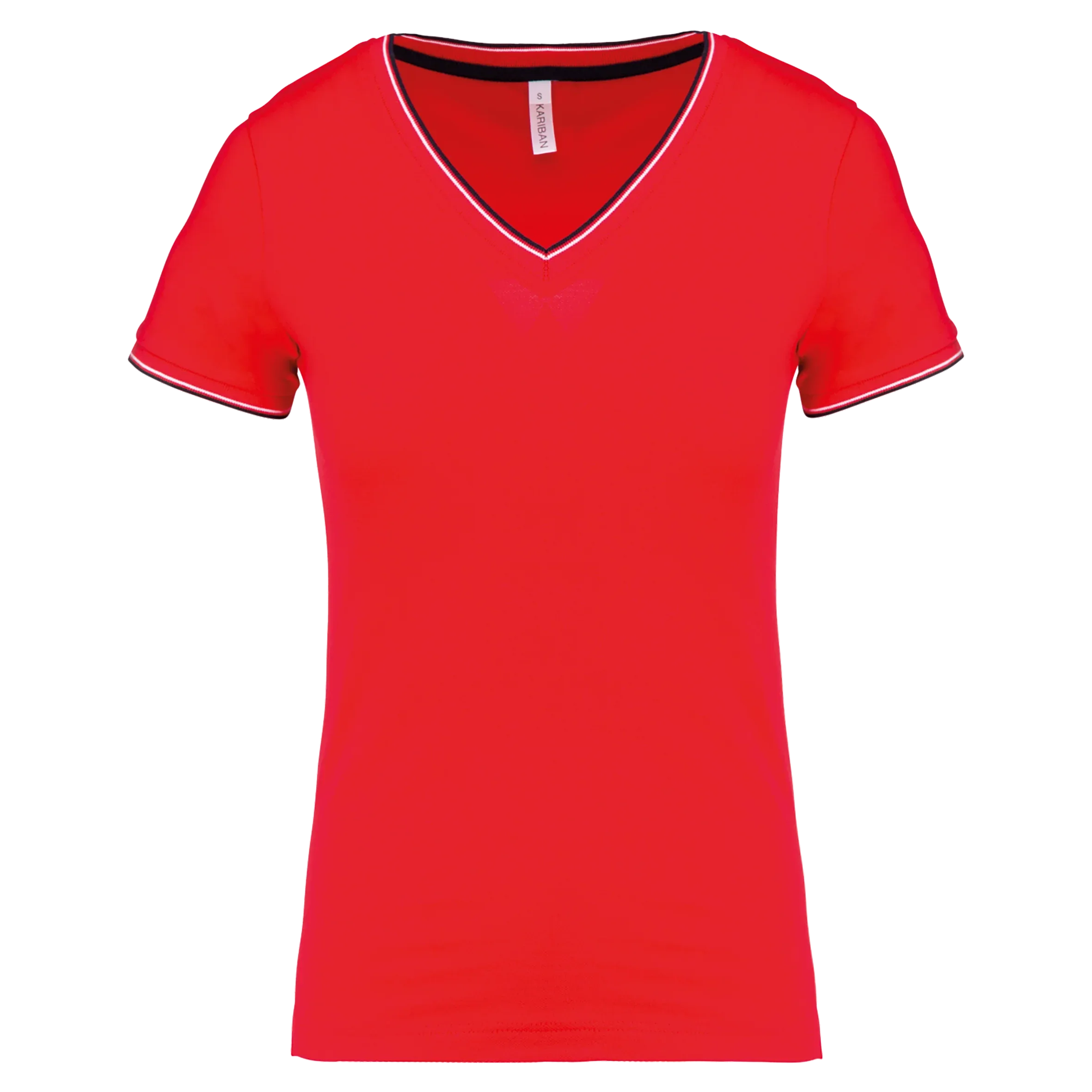 K394 - T-shirt maille piquée col V femme - Occifloc