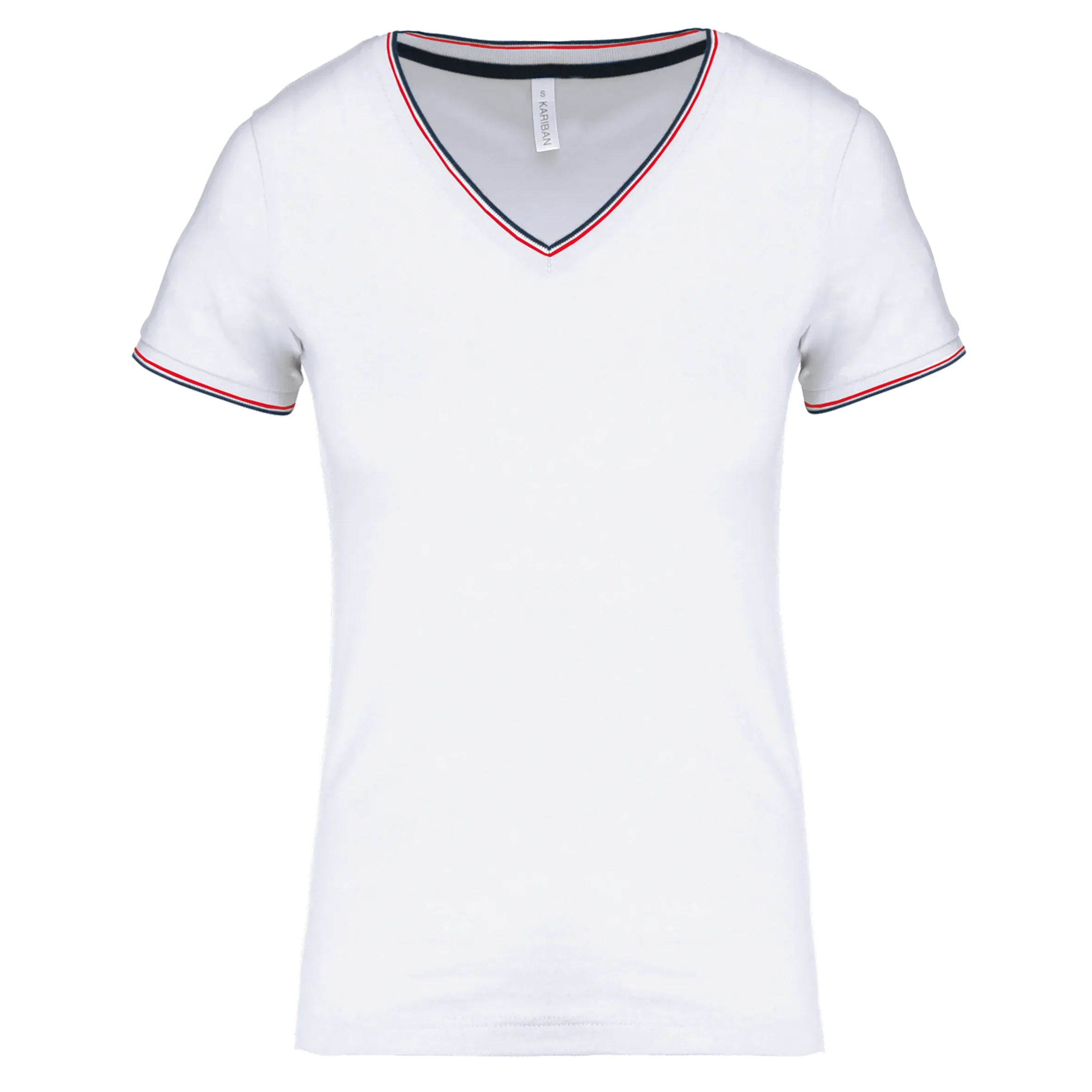 K394 - T-shirt maille piquée col V femme - Occifloc