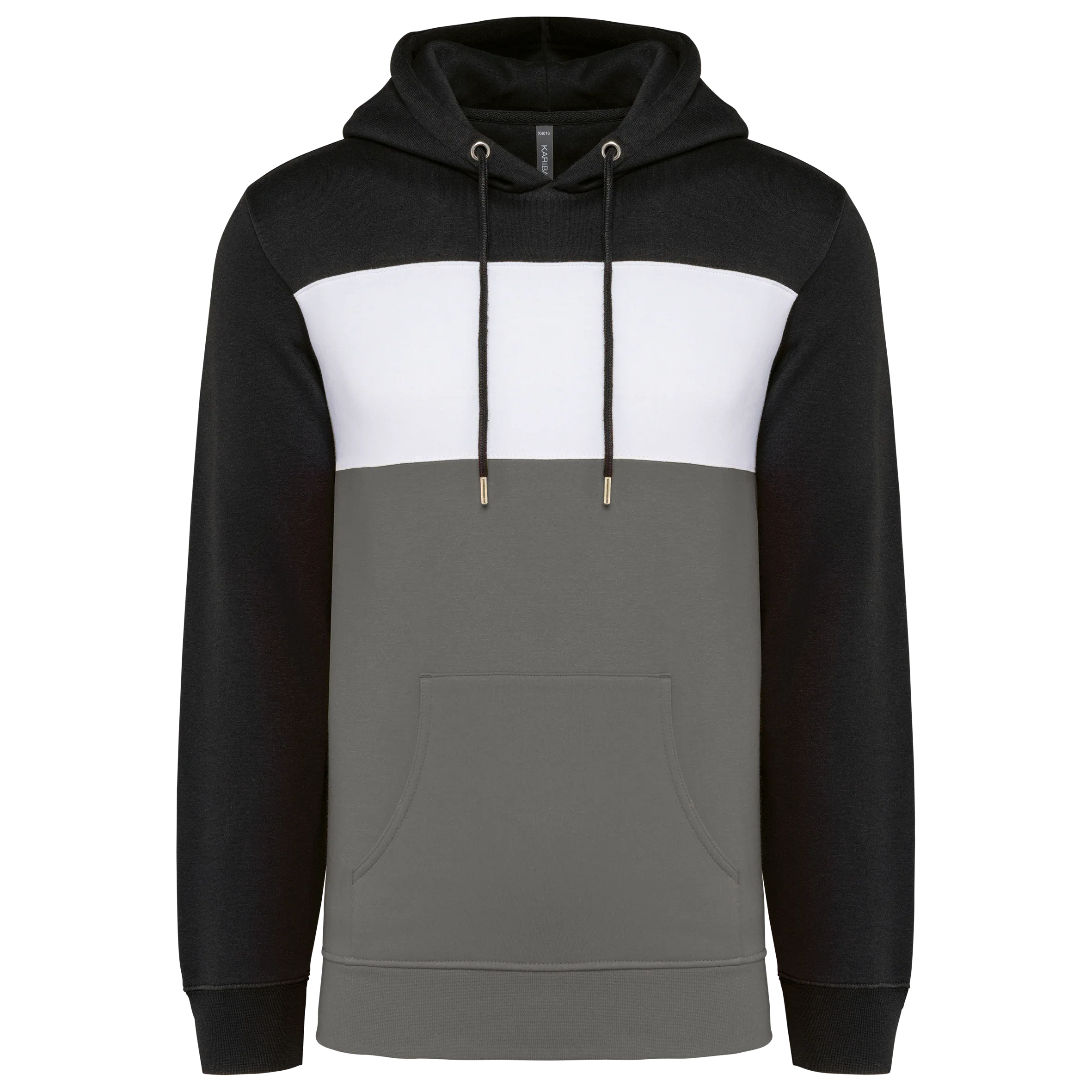K4016 - Sweat-shirt tricolore à capuche unisexe - Occifloc