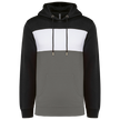 K4016 - Sweat-shirt tricolore à capuche unisexe - Occifloc