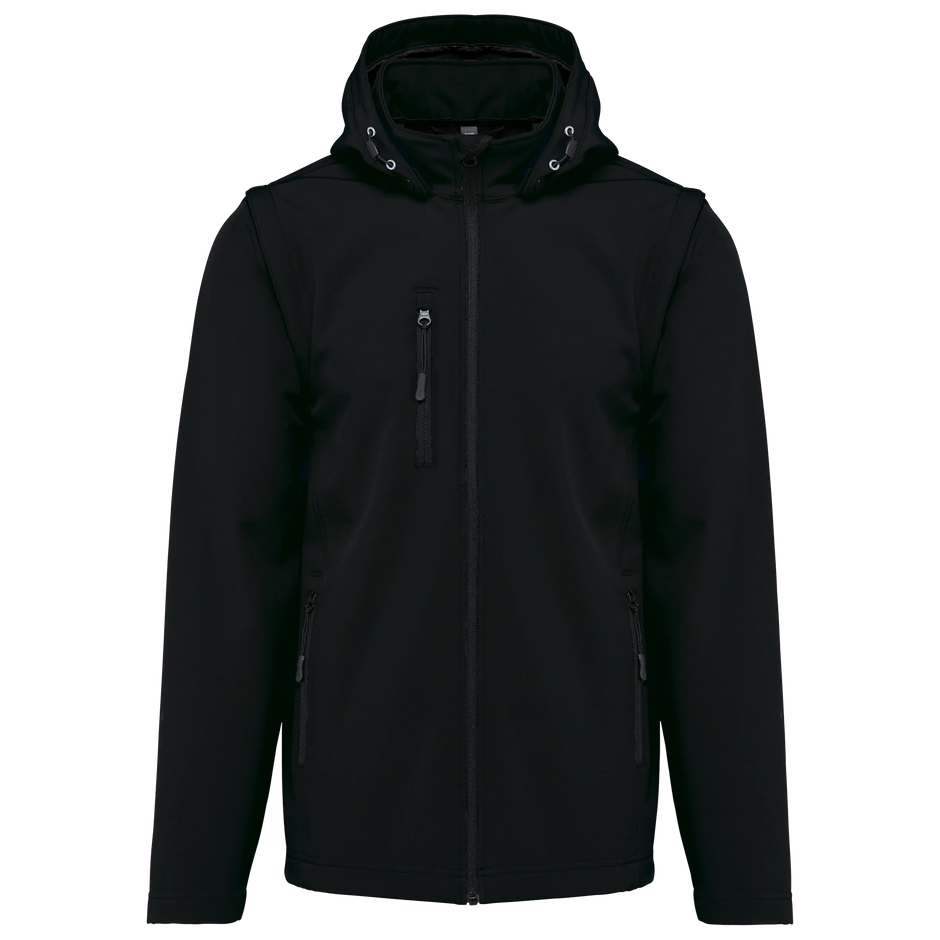K422 - Veste Softshell 3 couches à capuche avec manches amovibles unisexe - Occifloc