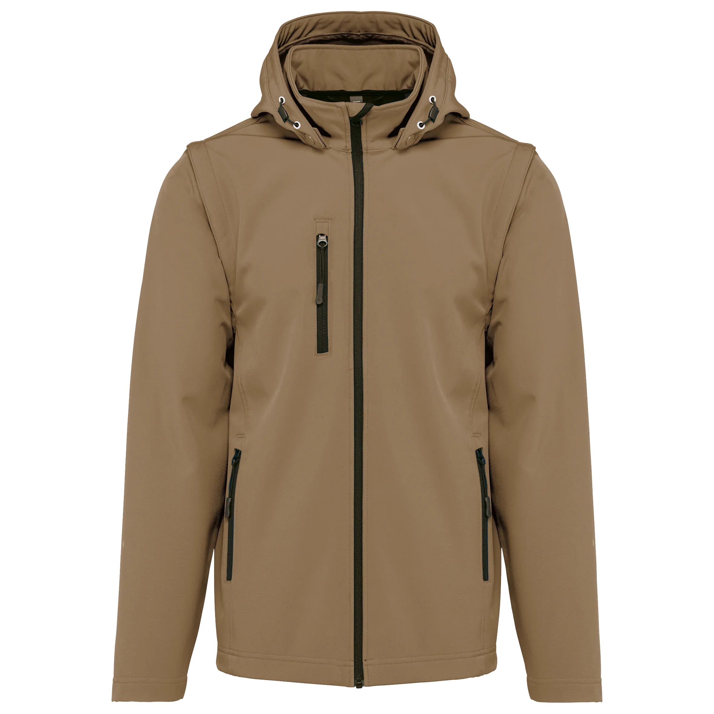 K422 - Veste Softshell 3 couches à capuche avec manches amovibles unisexe - Occifloc