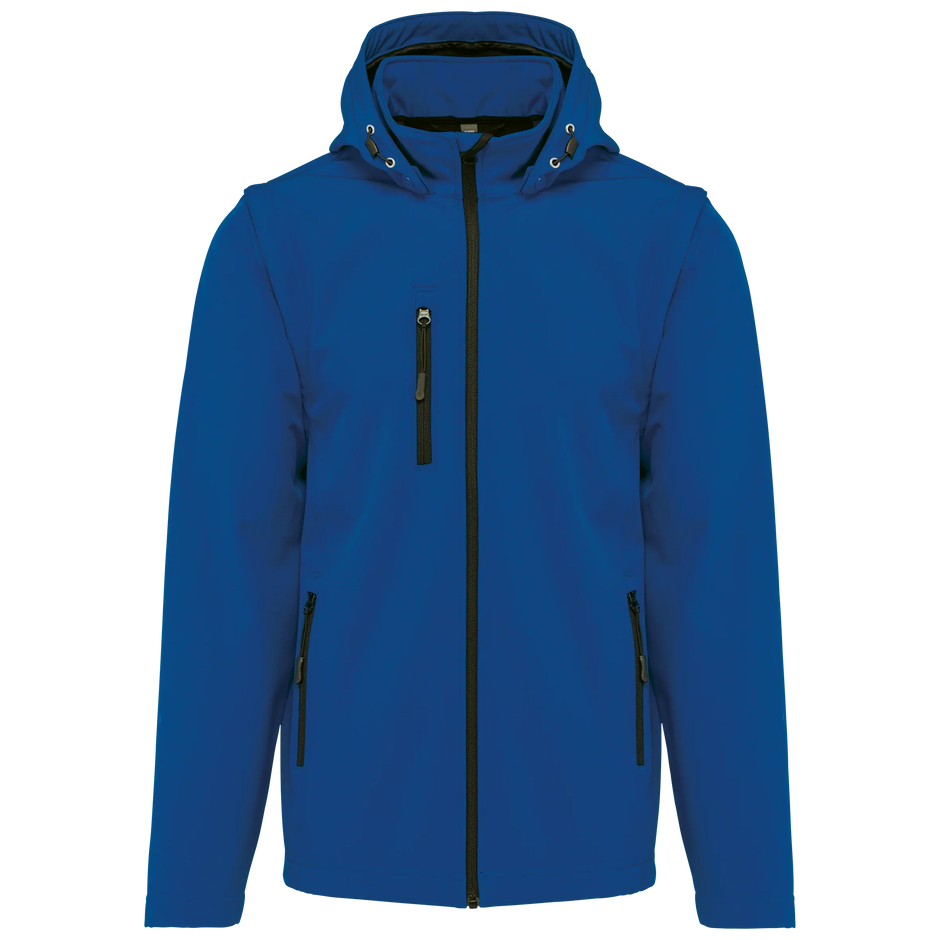 K422 - Veste Softshell 3 couches à capuche avec manches amovibles unisexe - Occifloc