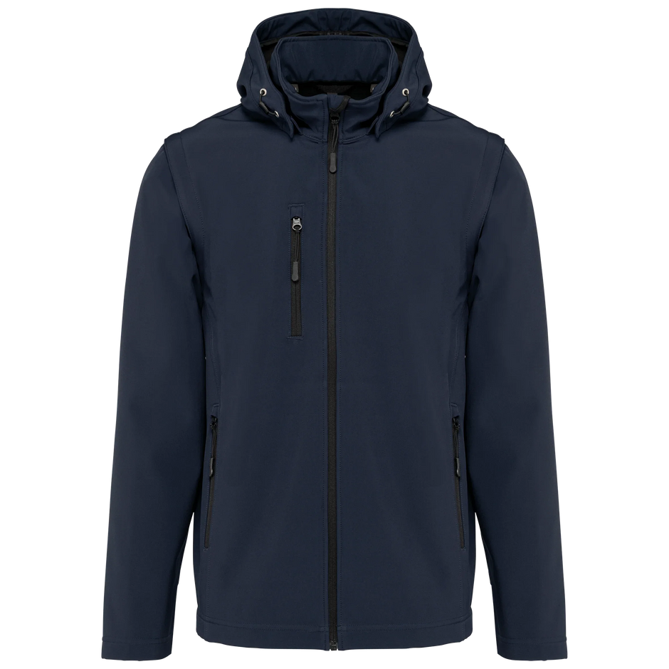 K422 - Veste Softshell 3 couches à capuche avec manches amovibles unisexe - Occifloc