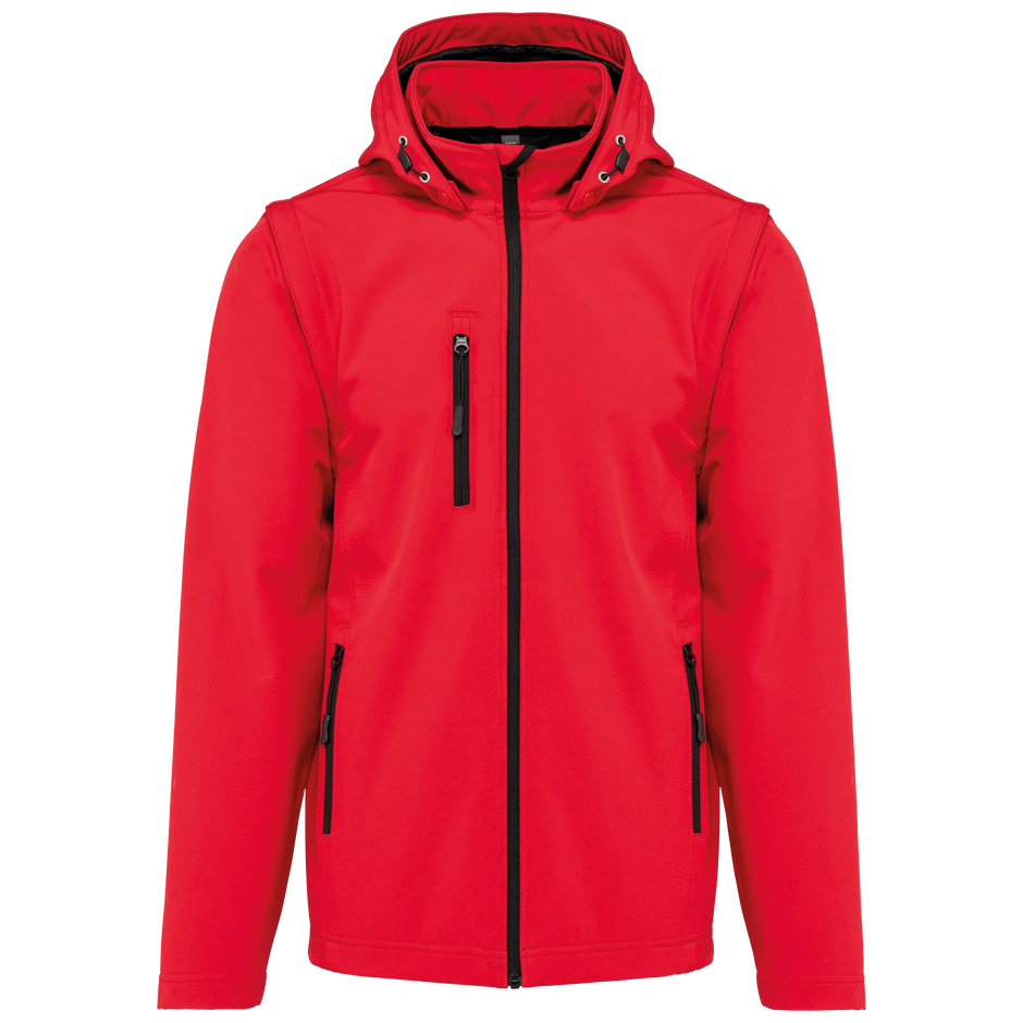 K422 - Veste Softshell 3 couches à capuche avec manches amovibles unisexe - Occifloc