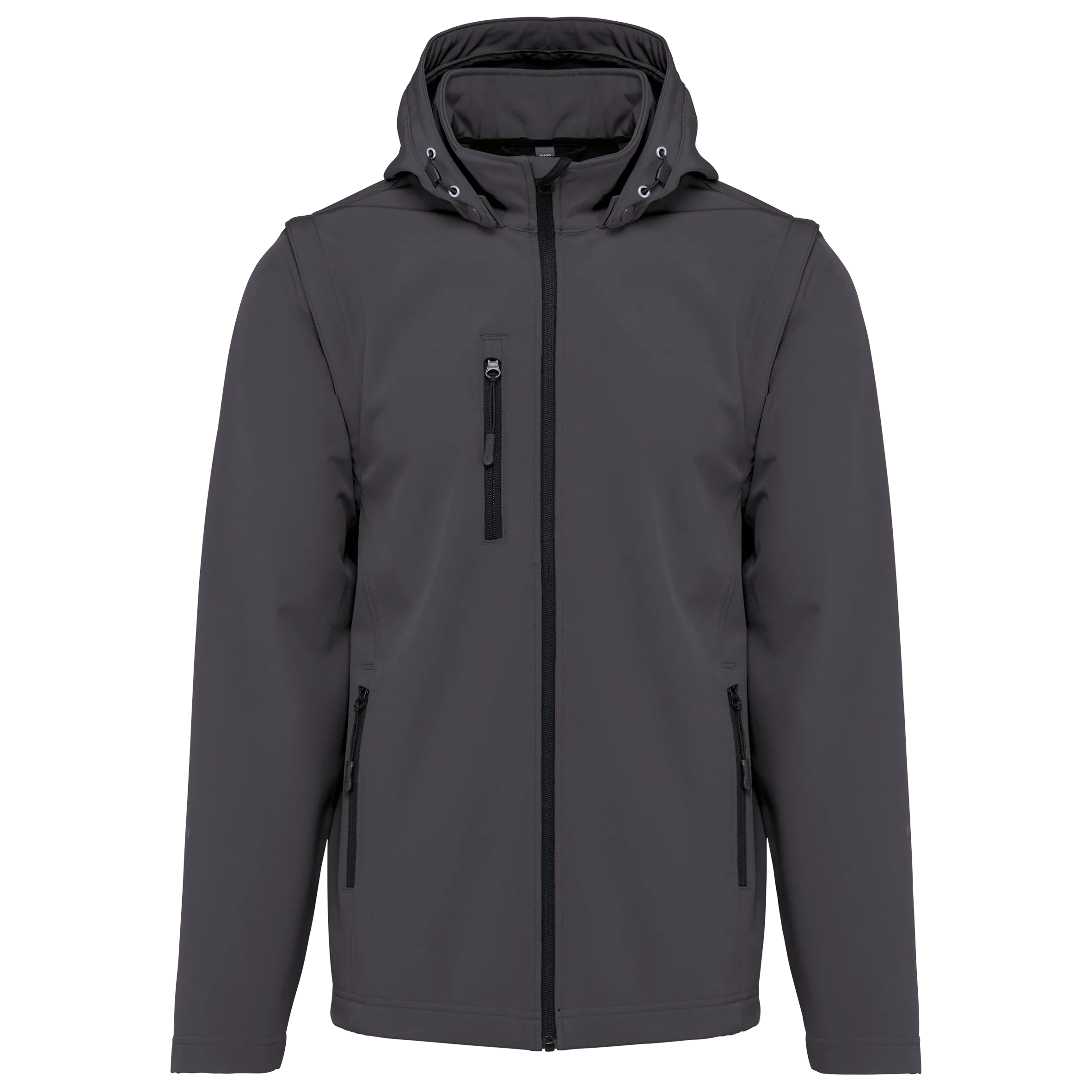 K422 - Veste Softshell 3 couches à capuche avec manches amovibles unisexe - Occifloc