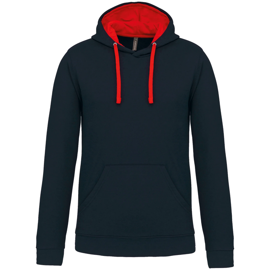 K446 - Sweat-shirt capuche contrastée homme - Occifloc