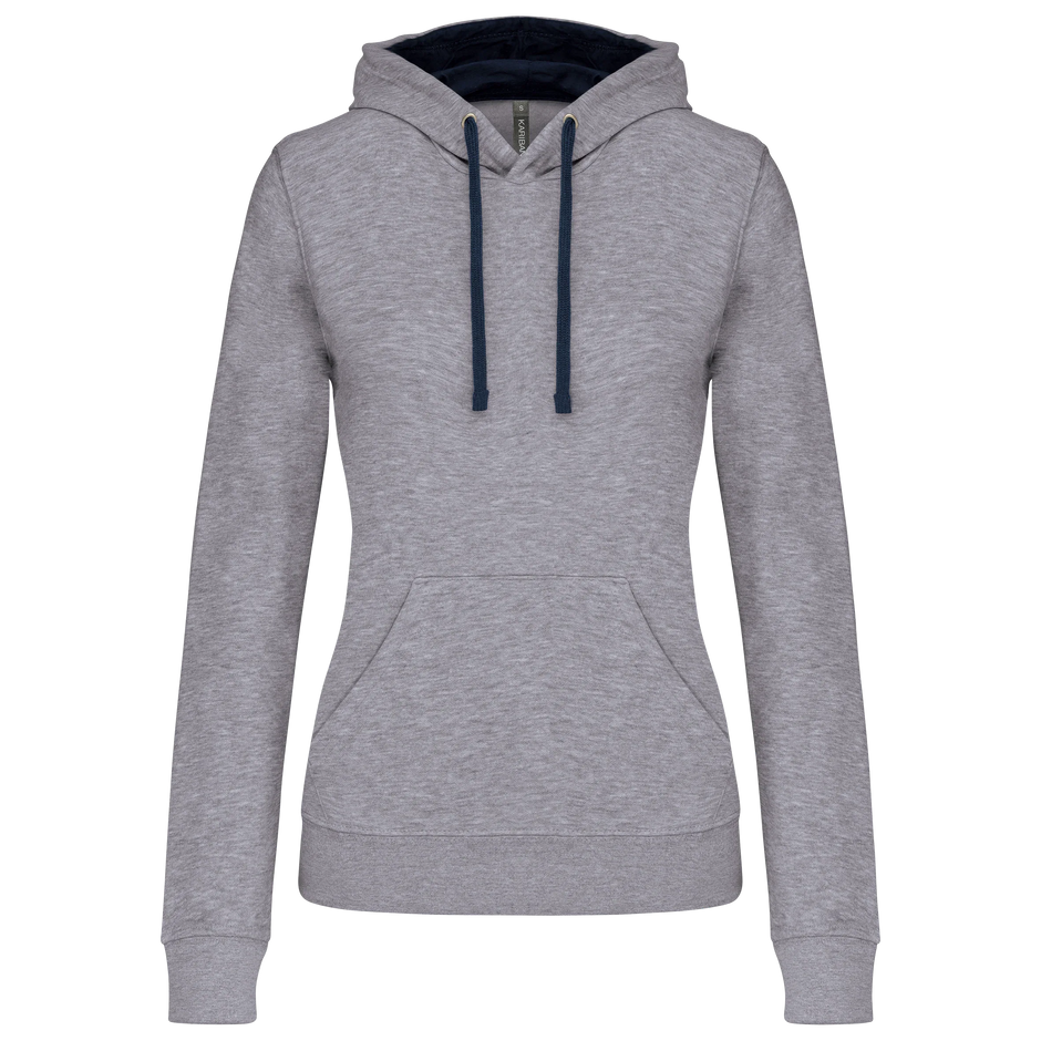 K465 - Sweat-shirt capuche contrastée femme - Occifloc