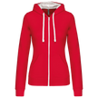 K467 - Sweat-shirt zippé capuche contrastée femme - Occifloc