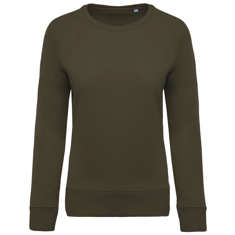 K481 - Sweat-shirt Bio col rond manches raglan femme - Occifloc