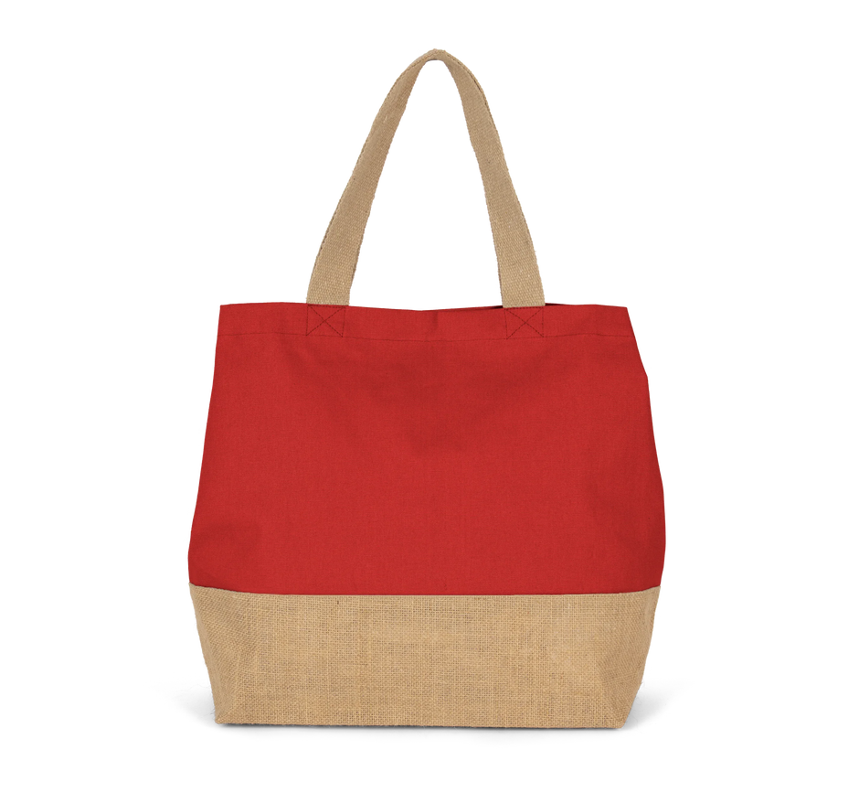 KI0235 - Sac shopping en toiles de coton et jute - Occifloc