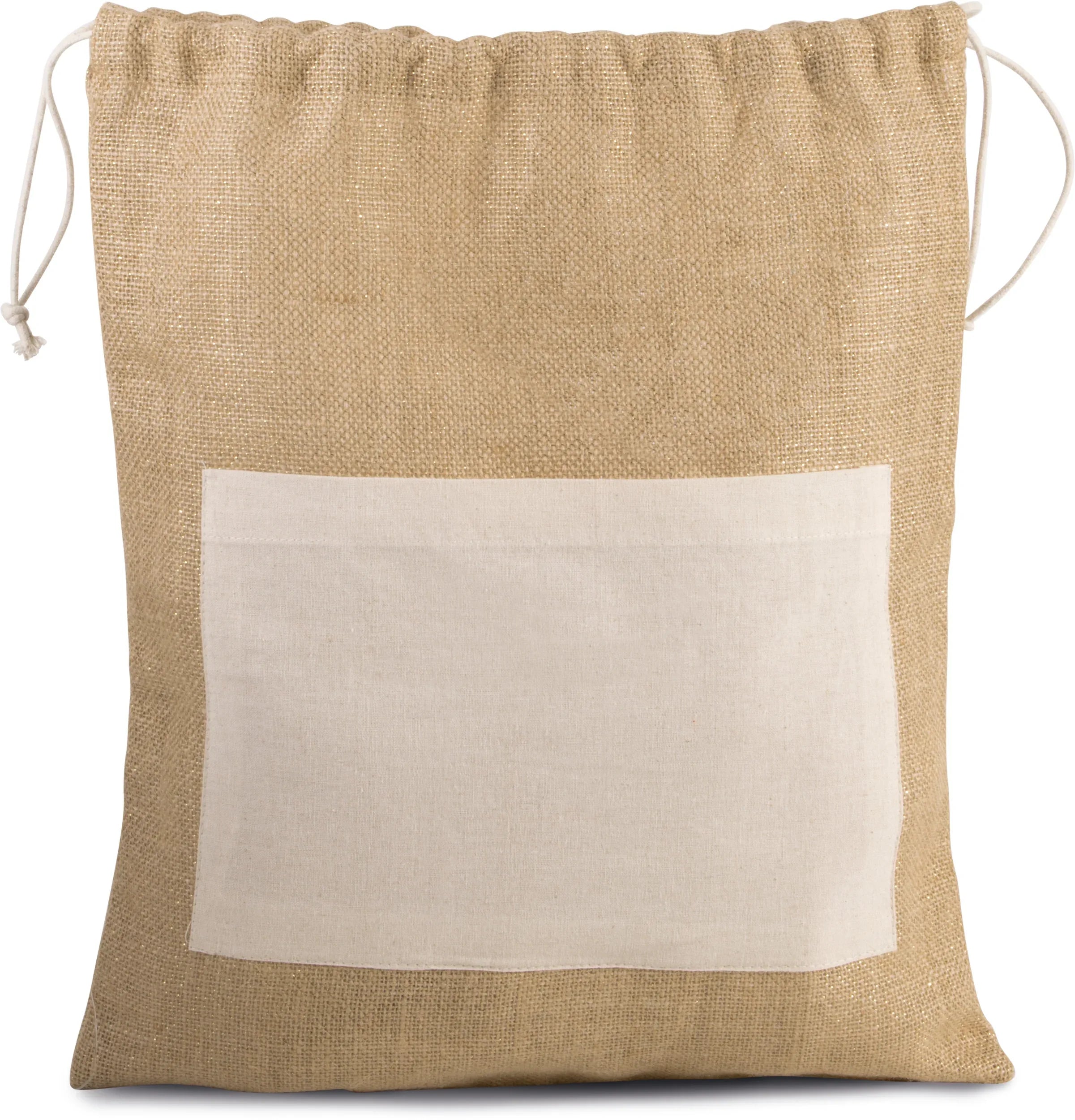 KI0239 - Sac en toile de jute avec cordelettes - Occifloc