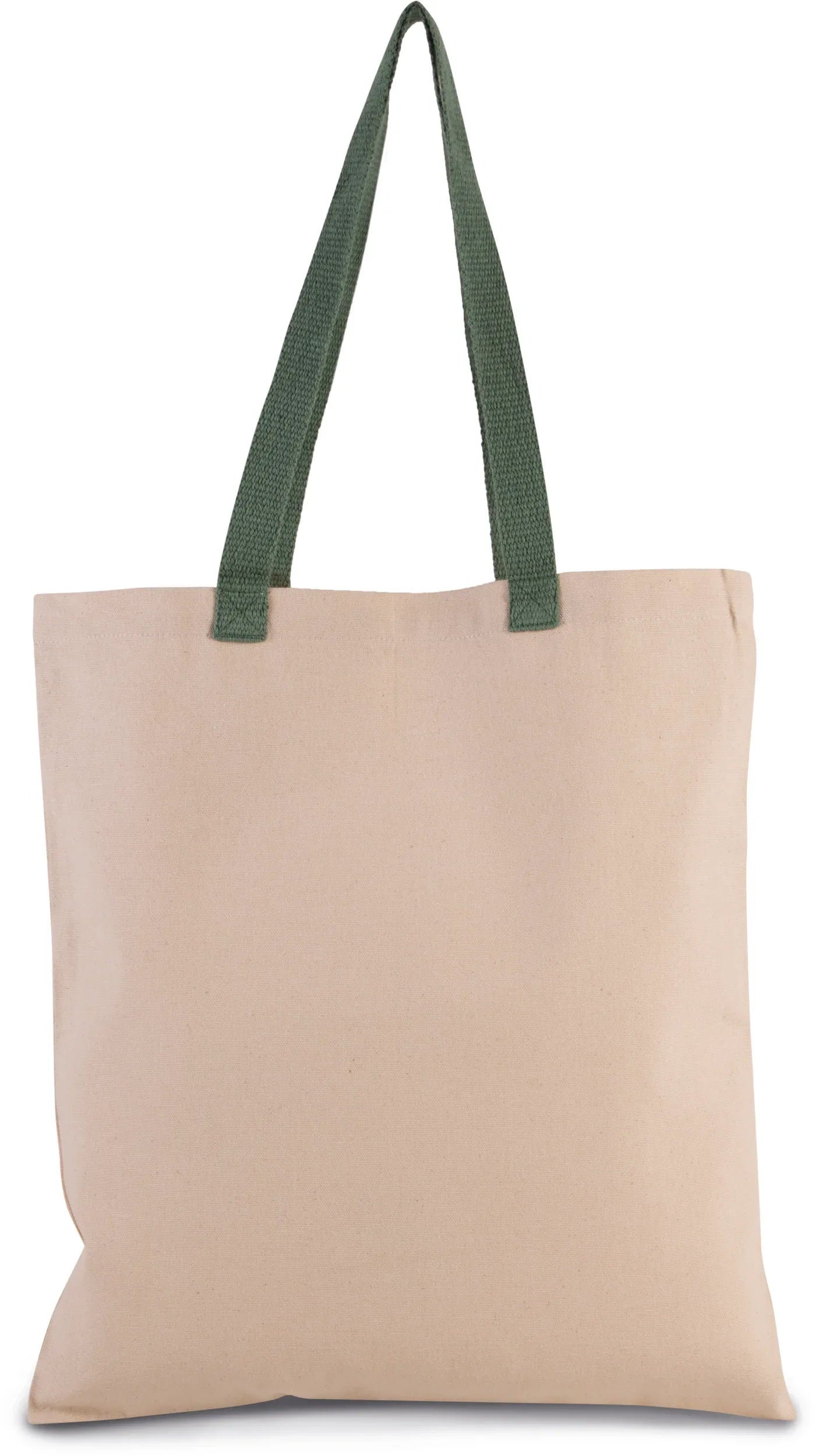 KI0277 - Sac shopping plat en toile avec poignées contrastées - Occifloc