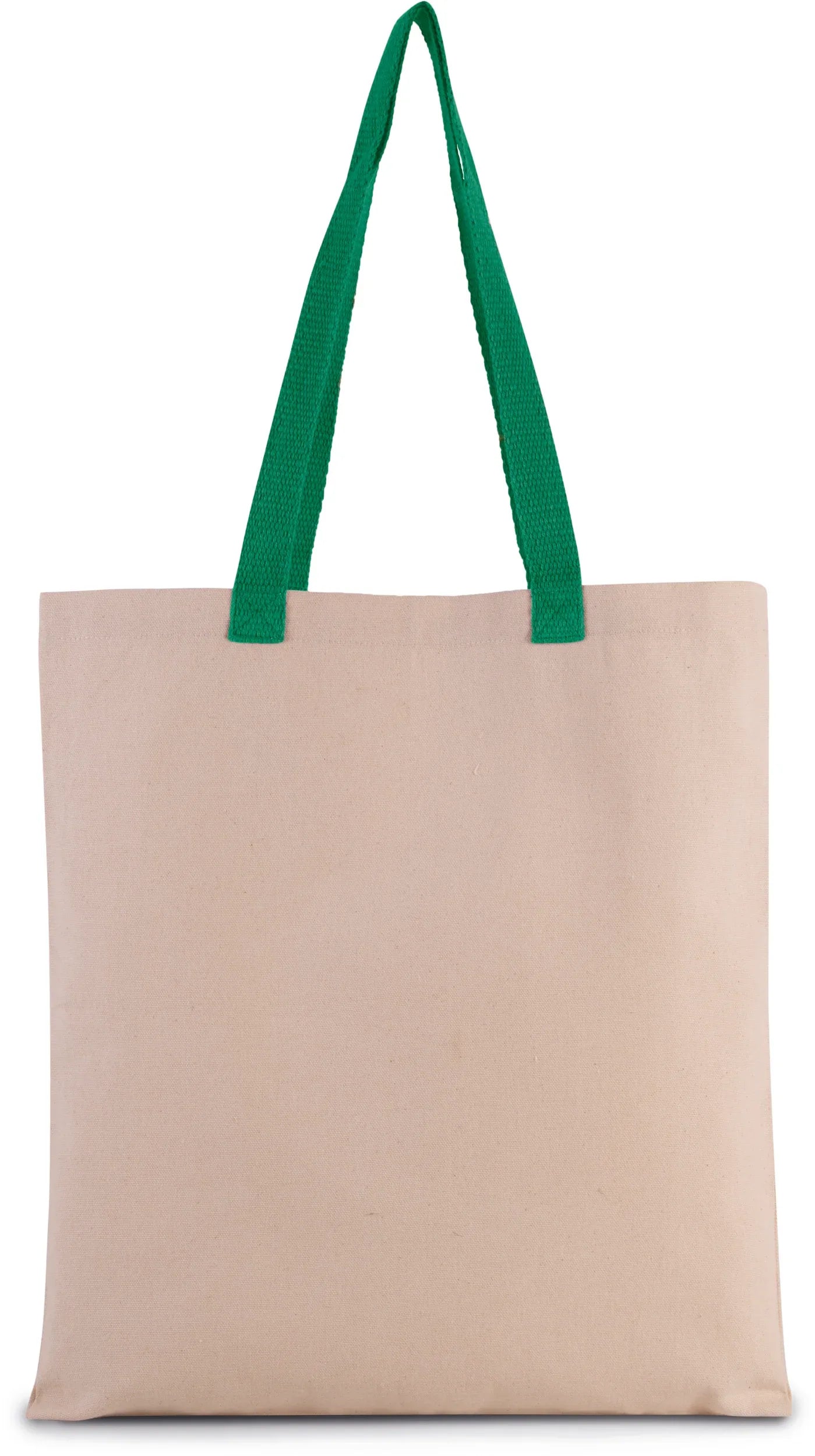 KI0277 - Sac shopping plat en toile avec poignées contrastées - Occifloc