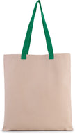 KI0277 - Sac shopping plat en toile avec poignées contrastées - Occifloc