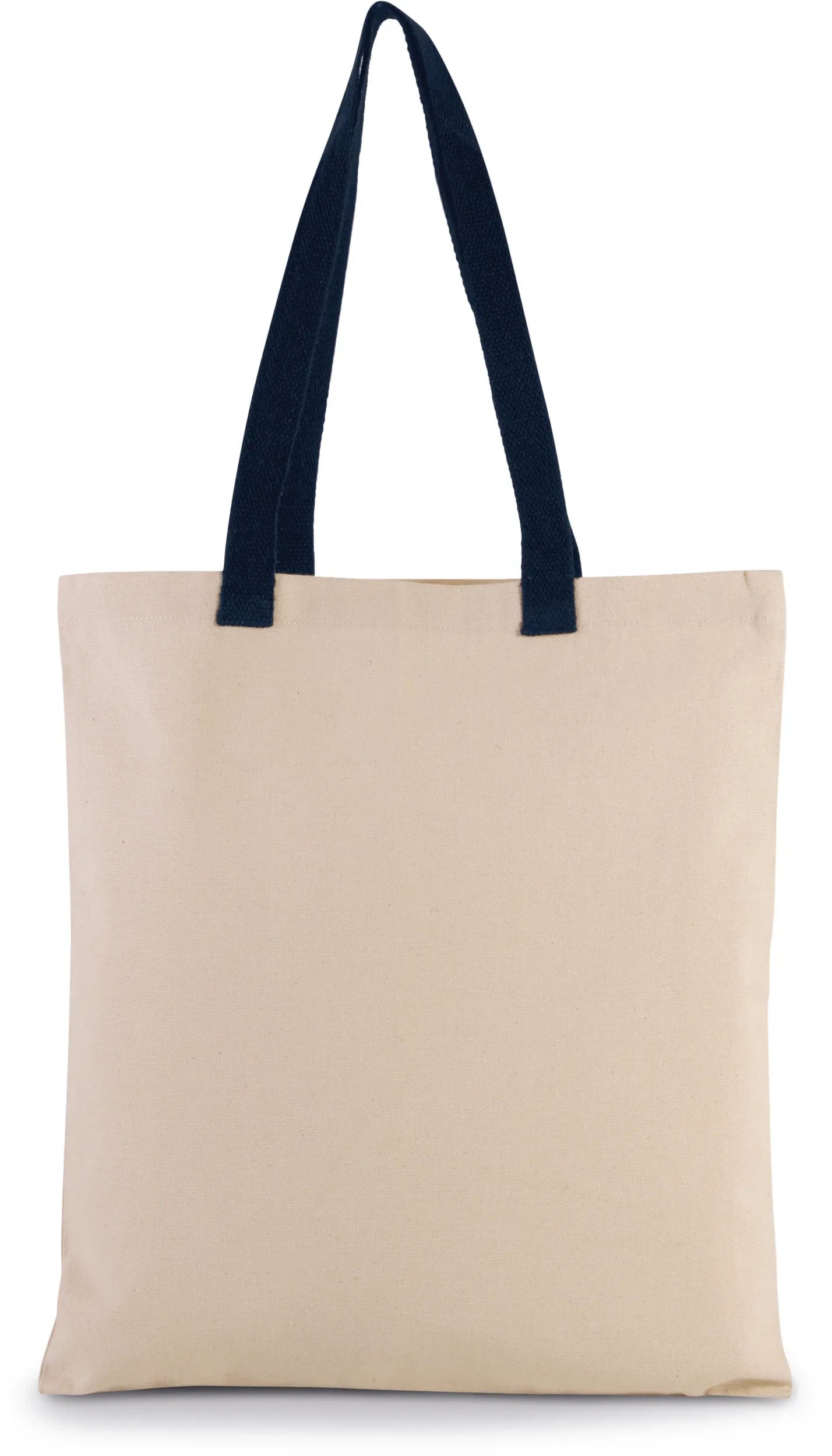 KI0277 - Sac shopping plat en toile avec poignées contrastées - Occifloc
