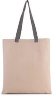 KI0277 - Sac shopping plat en toile avec poignées contrastées - Occifloc