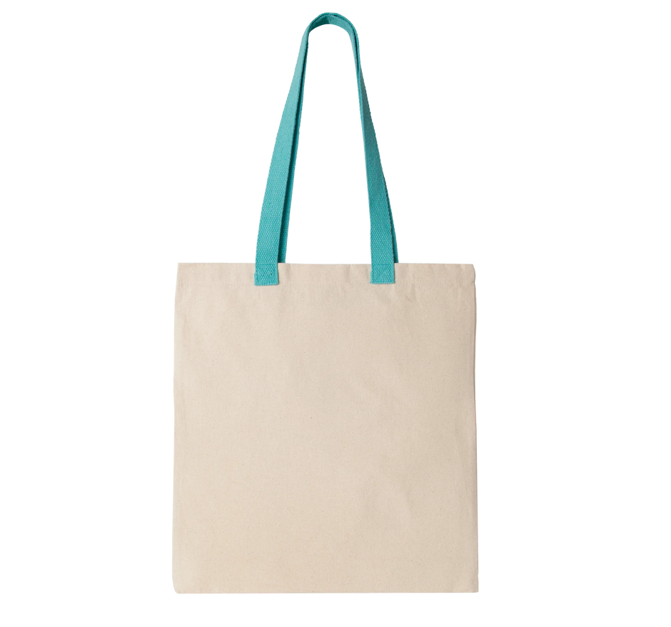 KI0277 - Sac shopping plat en toile avec poignées contrastées - Occifloc