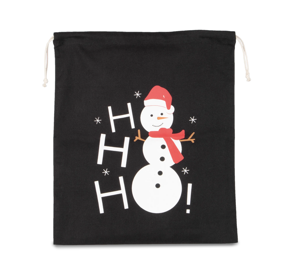 KI0745 - Sac coton à cordon motif bonhomme de neige - Occifloc